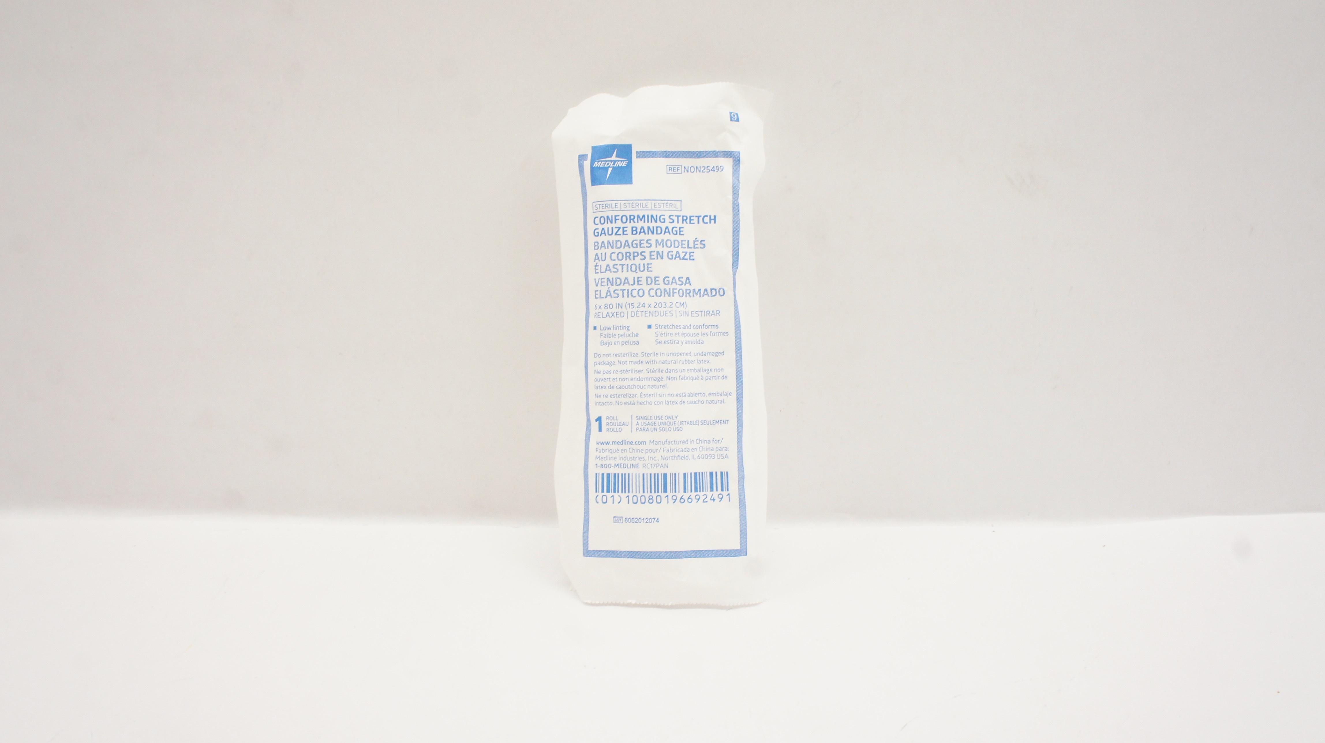 Medline NON25499 Conforming Stretch Gauze Bandage 6inch x 80inch Relaxed