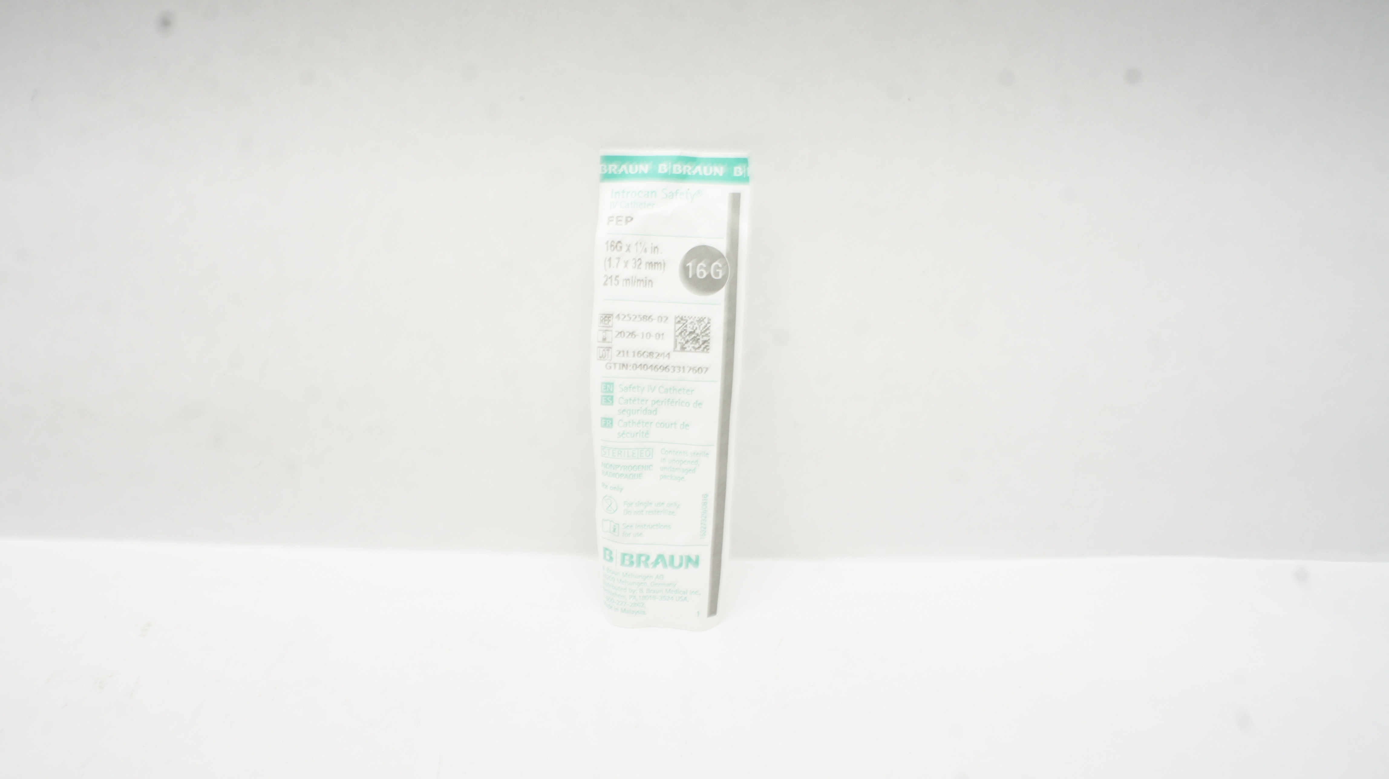 Braun 4252586-02 Introcan Safety IV Cath.16G x 1-1/4inch