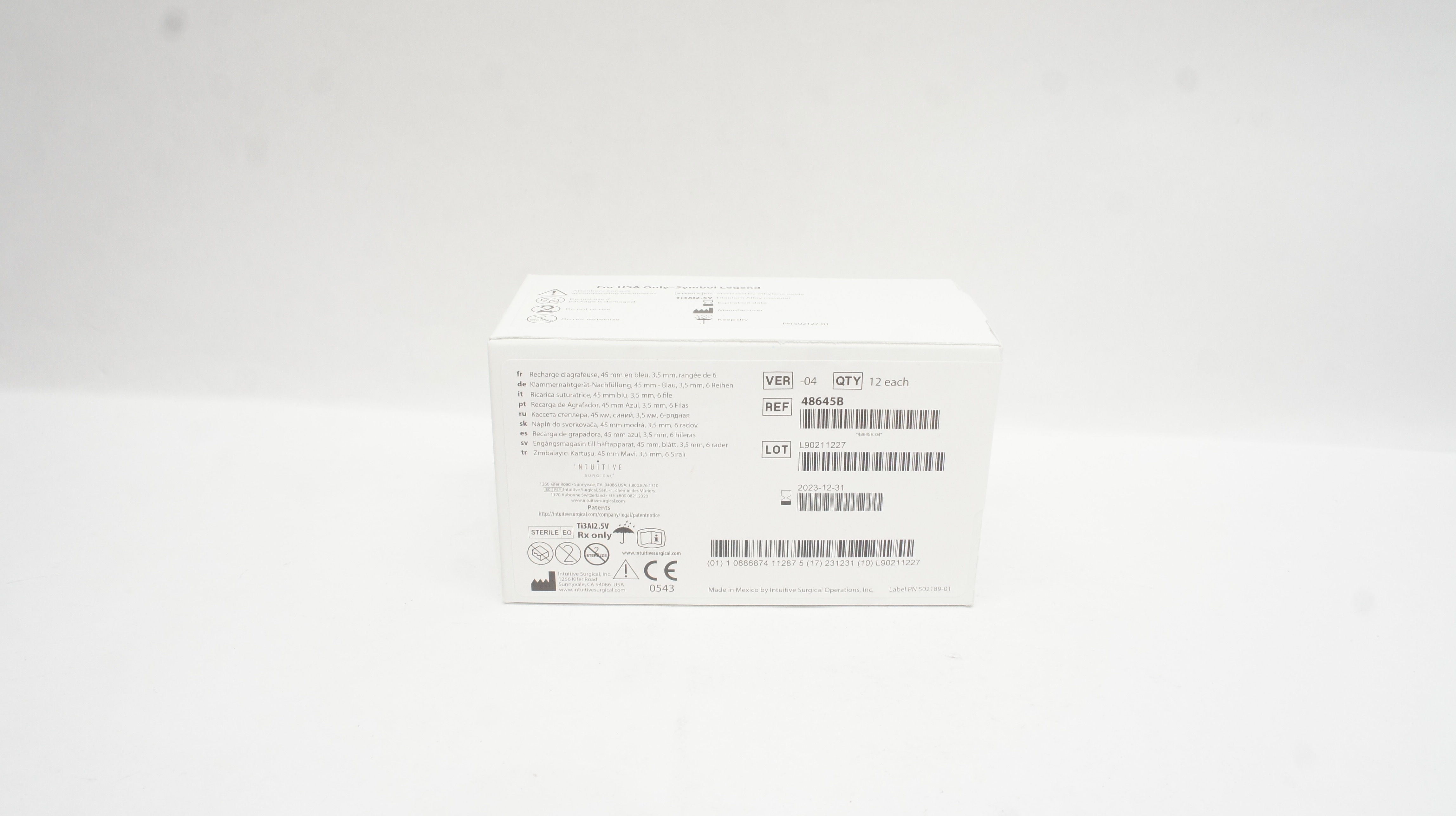 Intuitive 48645B Da VinciXi EndoWrist Stapler 45mm Reload 3.5 mm (x) - Box of 12