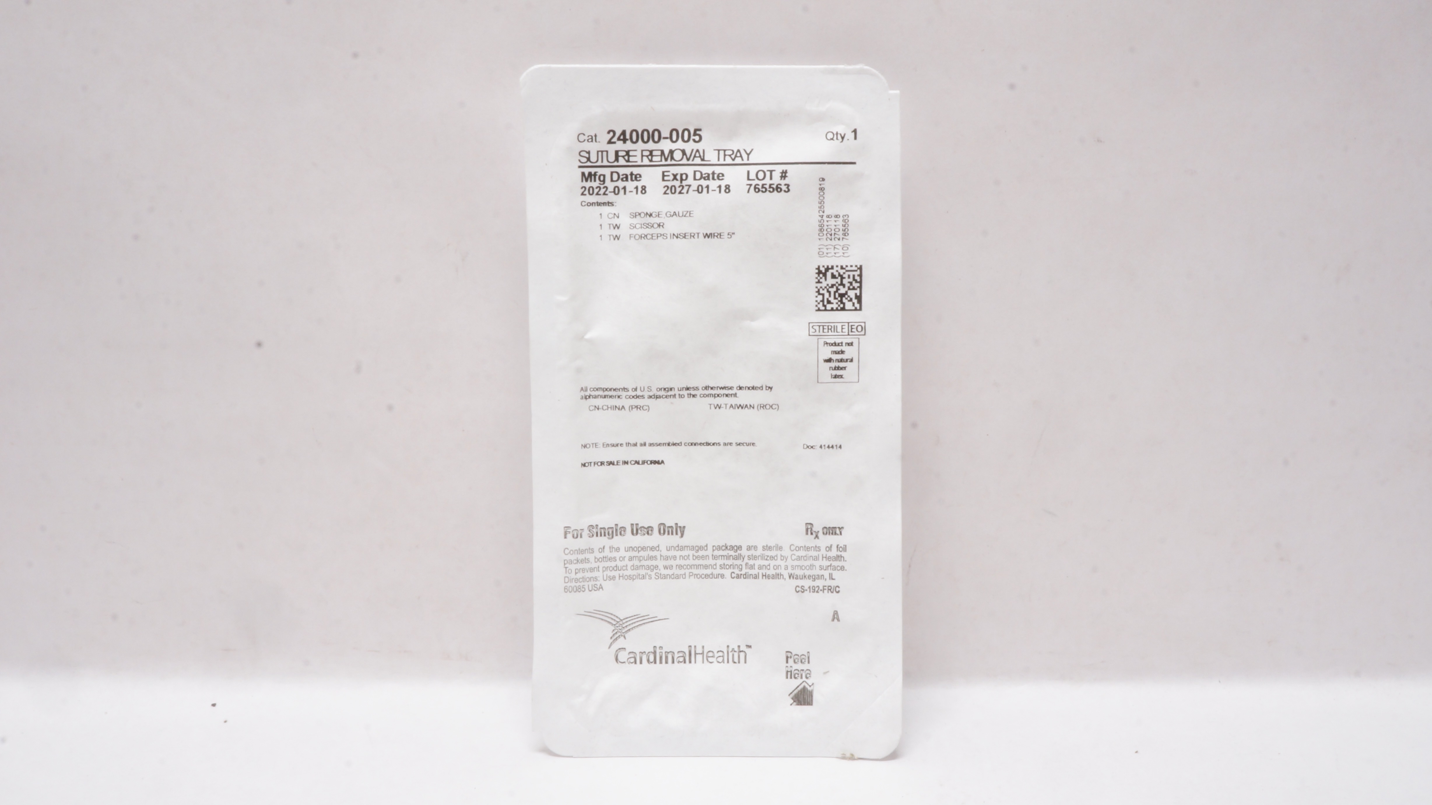 Cardinal Health 24000-005 Stre Removal Tray