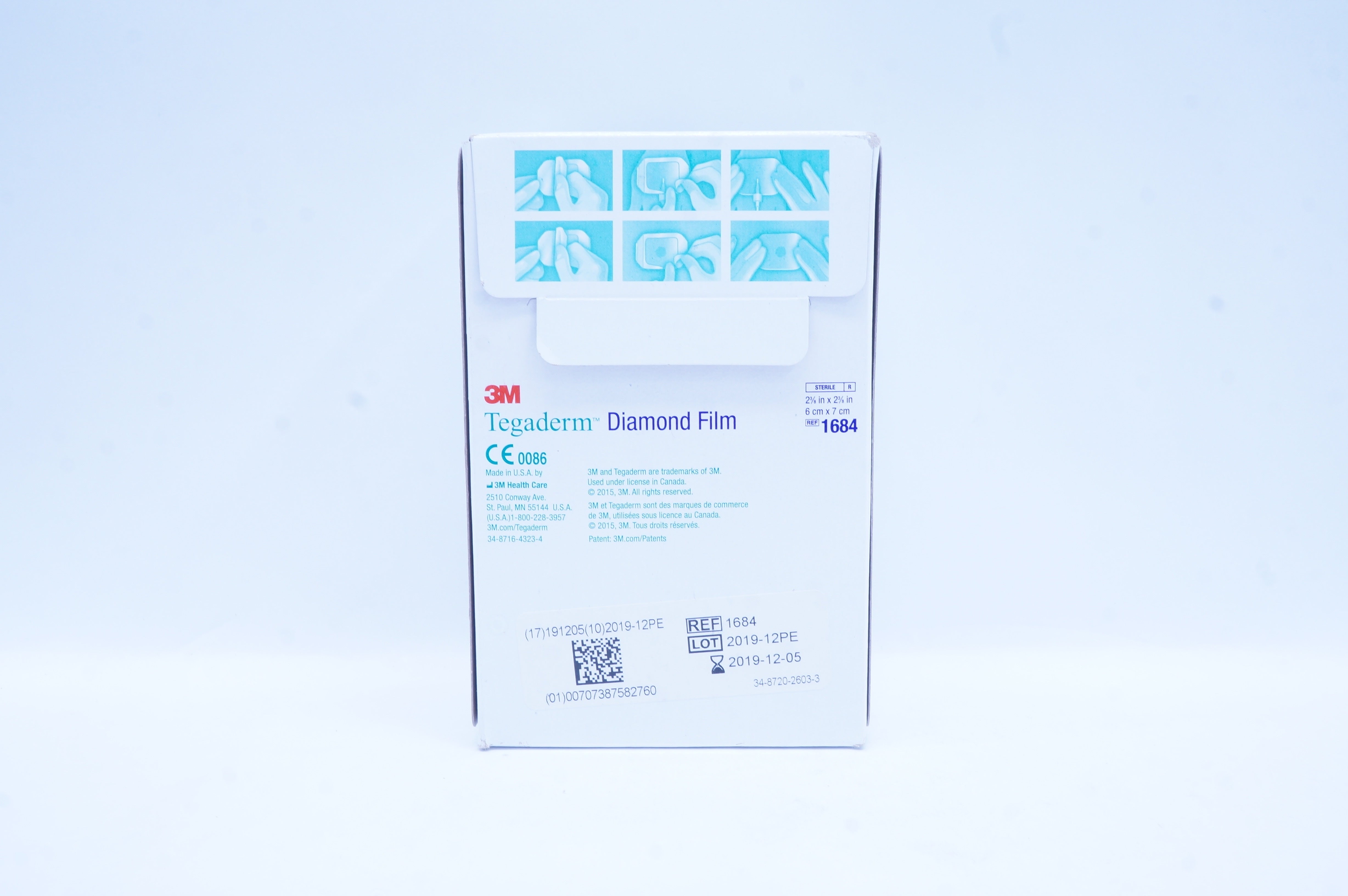3M 1684 Tegaderm Diamond Film 2-3/8inch x 2-3/8inch (x) - Box of 100