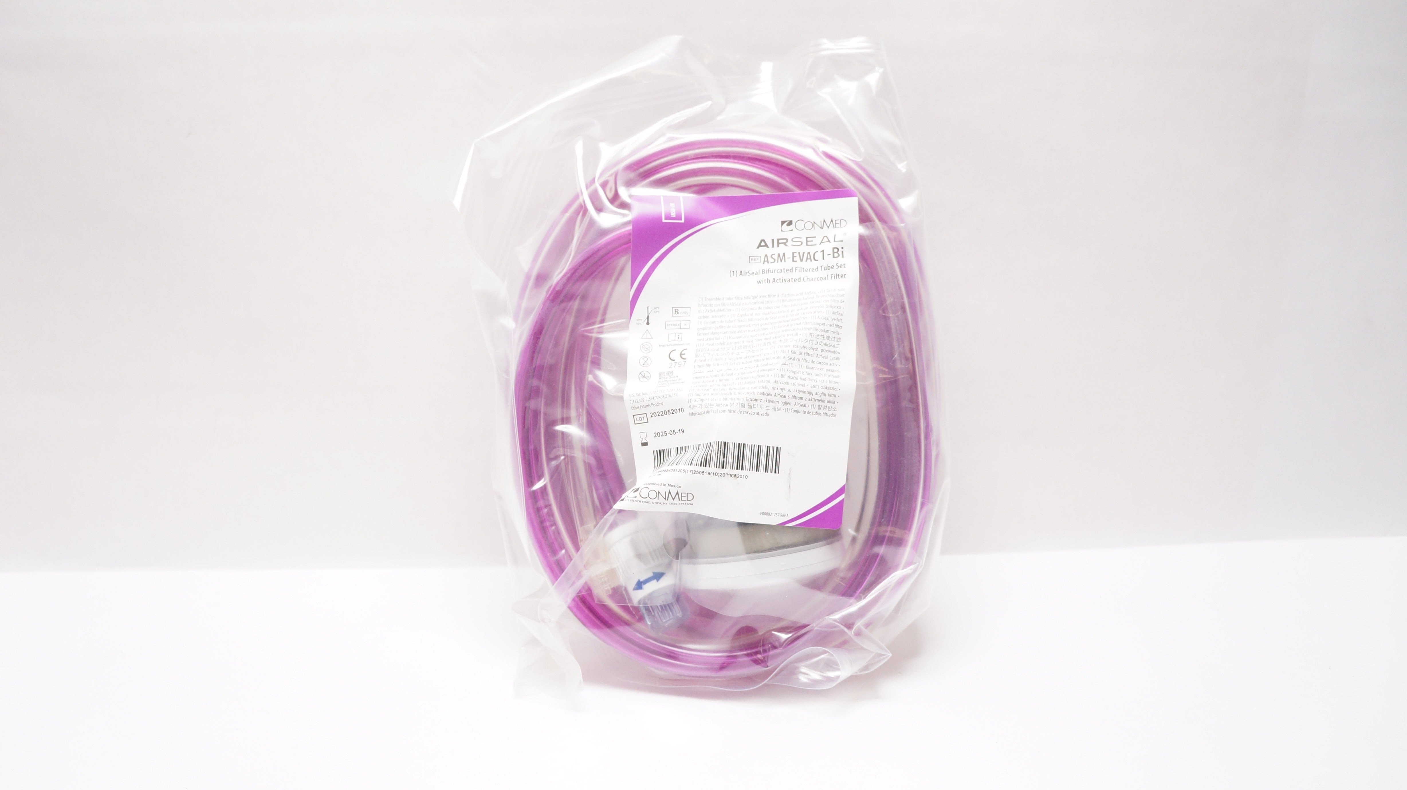 ConMed ASM-EVAC1-Bi AirSeal AirSeal Bifurcated Filtered Tube Set