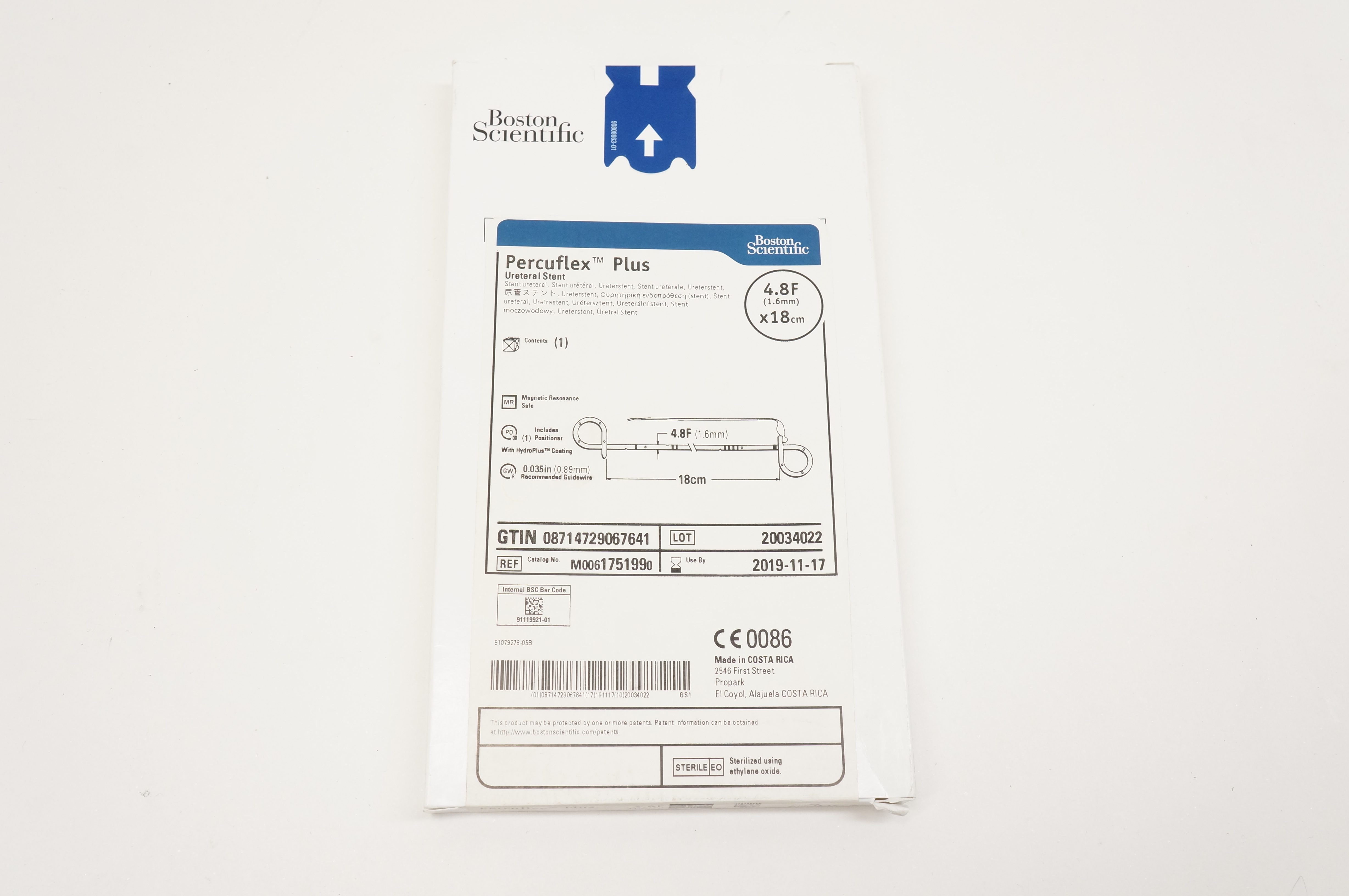 Boston Scientific 175199 Percuflex Plus Ureteral Stnt 4.8F x 18cm (x)