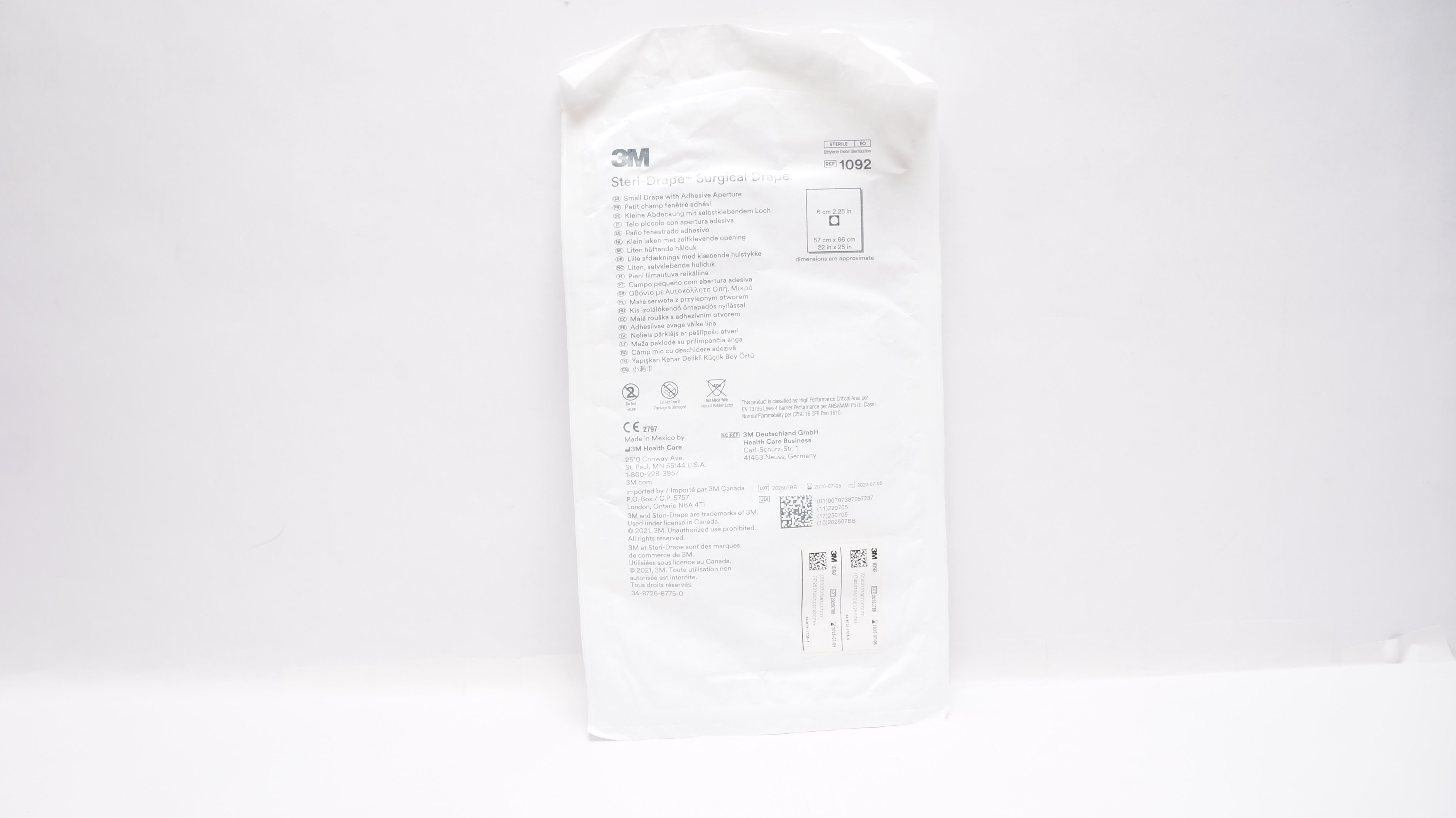 3M 1092 Steri-Drape Surgical Drape w/Adhesive Aperture 22inchx25inch