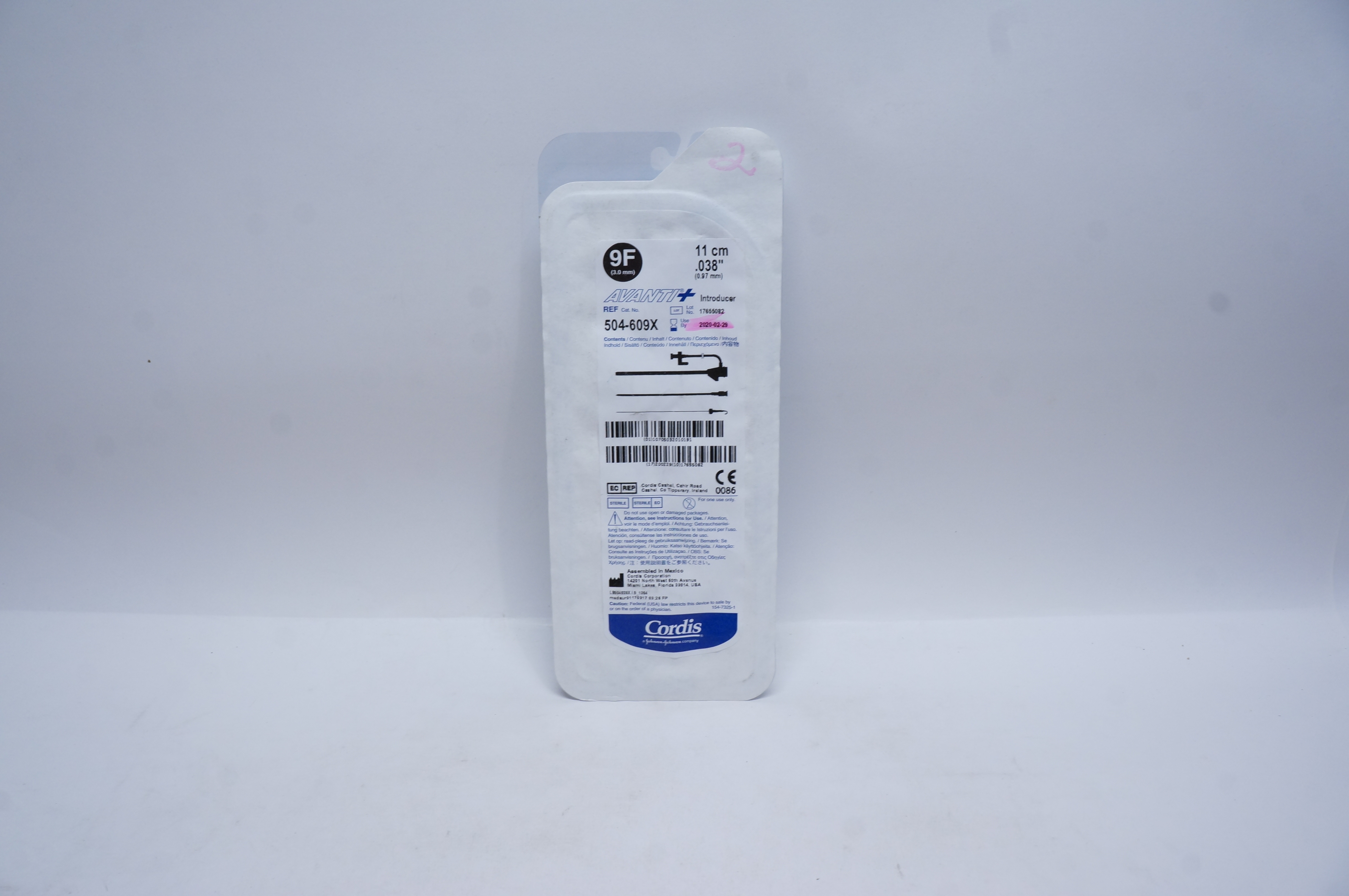 Cordis 504-609X AVANTI Plus Introducer 11cm x 0.038inch (x)