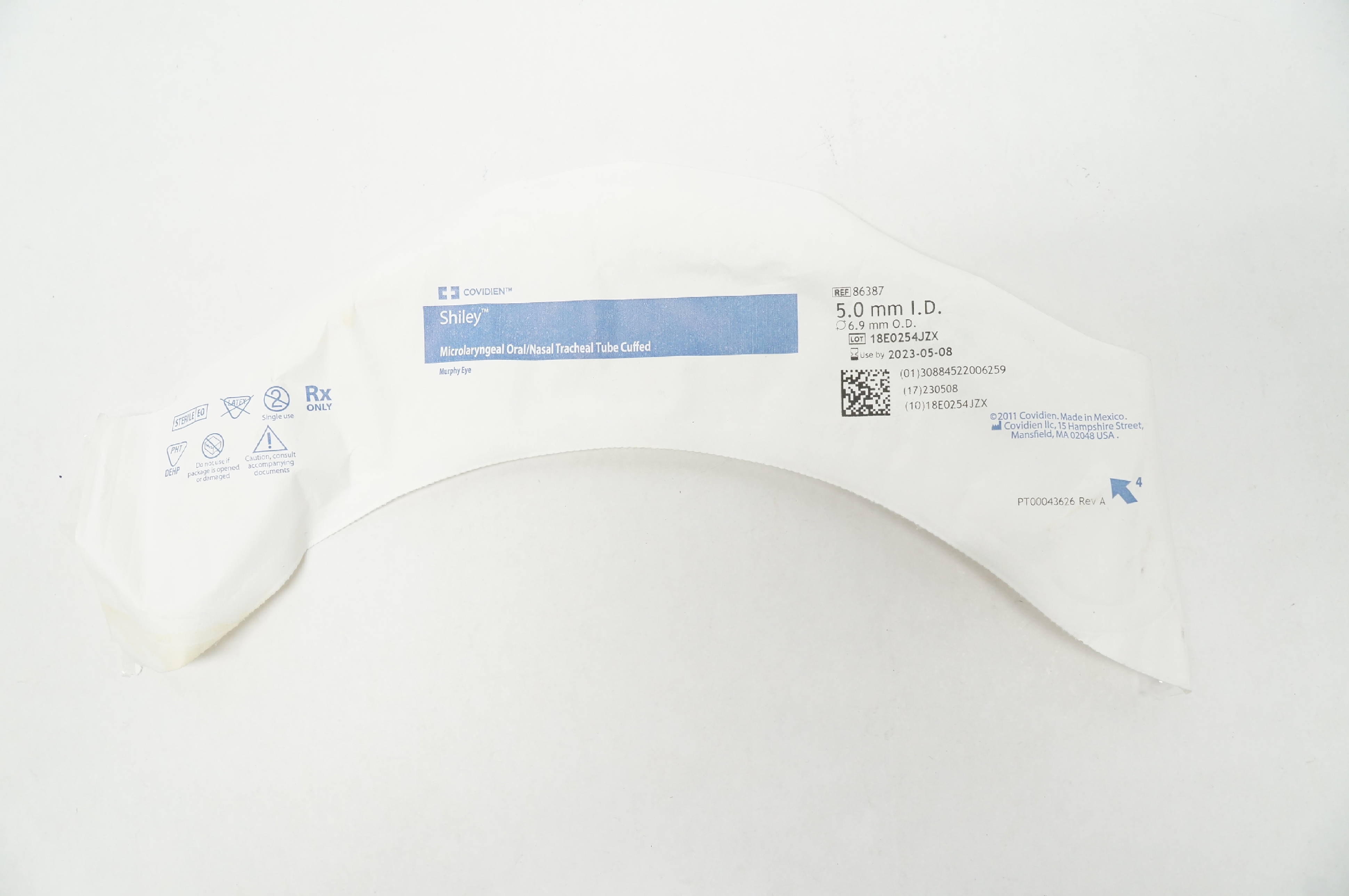 Covidien 86387 Shiley Microlaryngeal Oral/Nasal Tracheal Tube 5.0ID x 6.9mmOD(x)