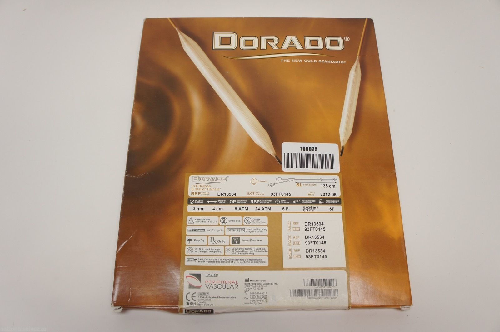 DR13534 ~ Bard PTA Dilatation Cath 3mm x 4cm x 135mm (x)