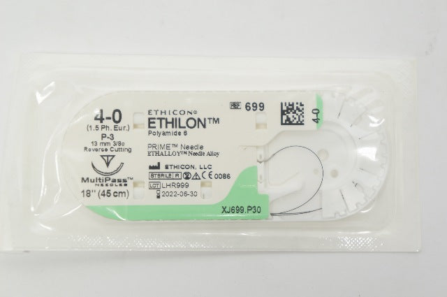 Ethicon 699 4-0 ETHILON Polyamide 6 Stre P-3 13mm 3/8c Reverse Cutting 18inch(x)
