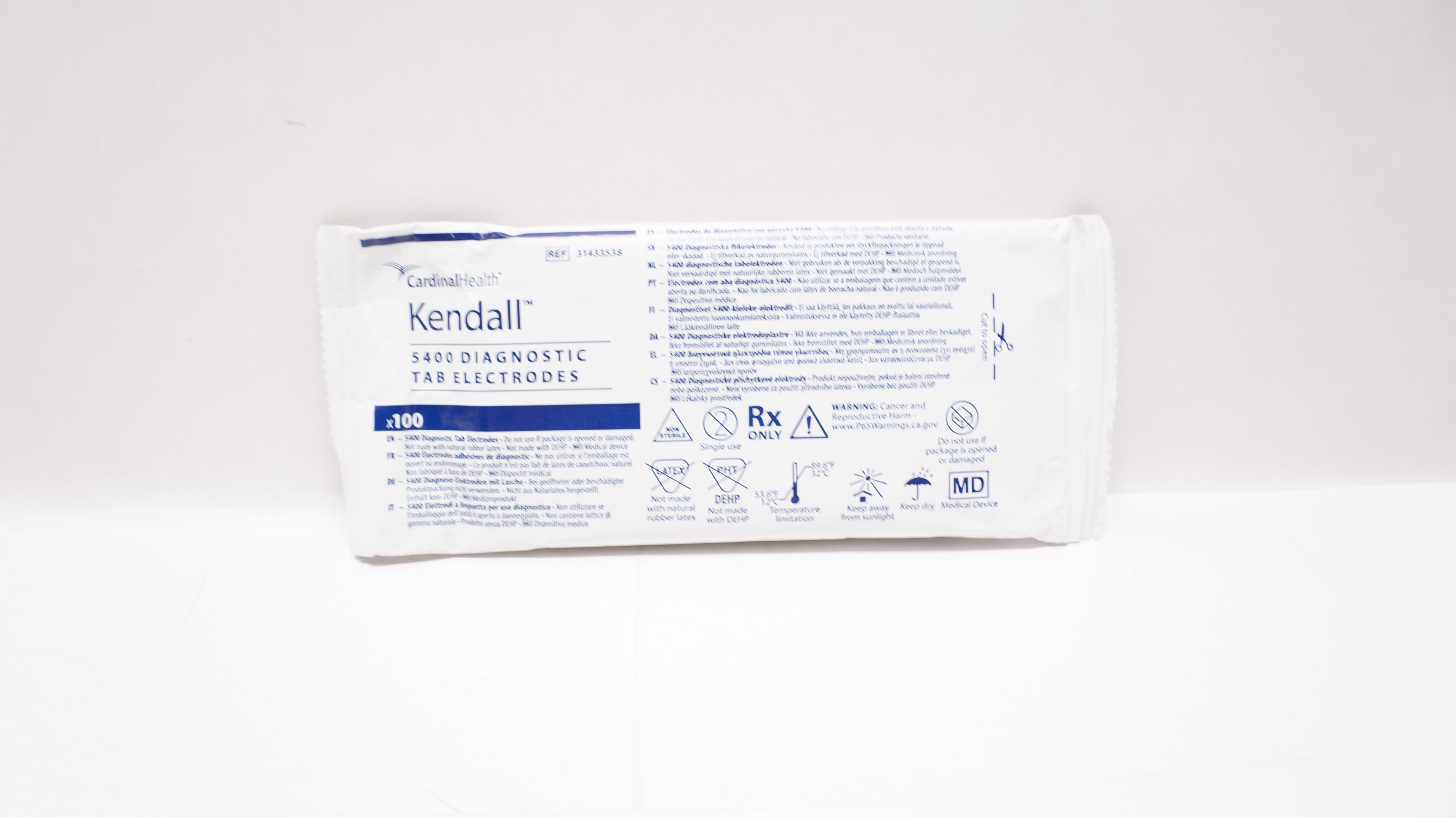 Cardinal Health 31433538 Kendall 5400 Diagnostic Tab Electrodes (x)- Pack of 100