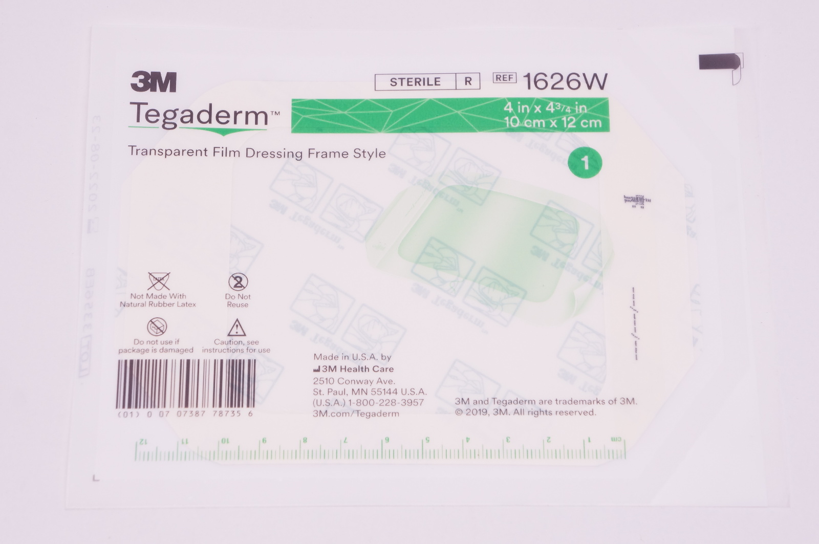 3M 1626W Tegaderm Transparent Film Dressing Frame Style 4inch x 4-3/4inch