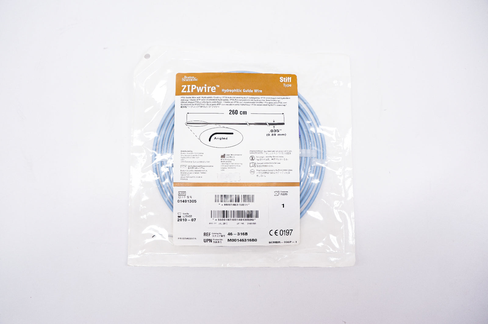 Boston Scientific 46-316B ZIPwire Hydrophilic Guide Wire 0.035inch x 260cm (x)