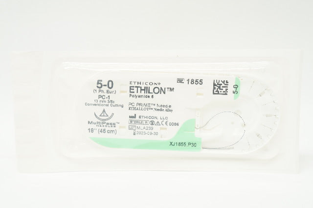Ethicon 1855 5-0 Ethilon Stre PC-1 13mm 3/8c Conventional Cutting, 18inch