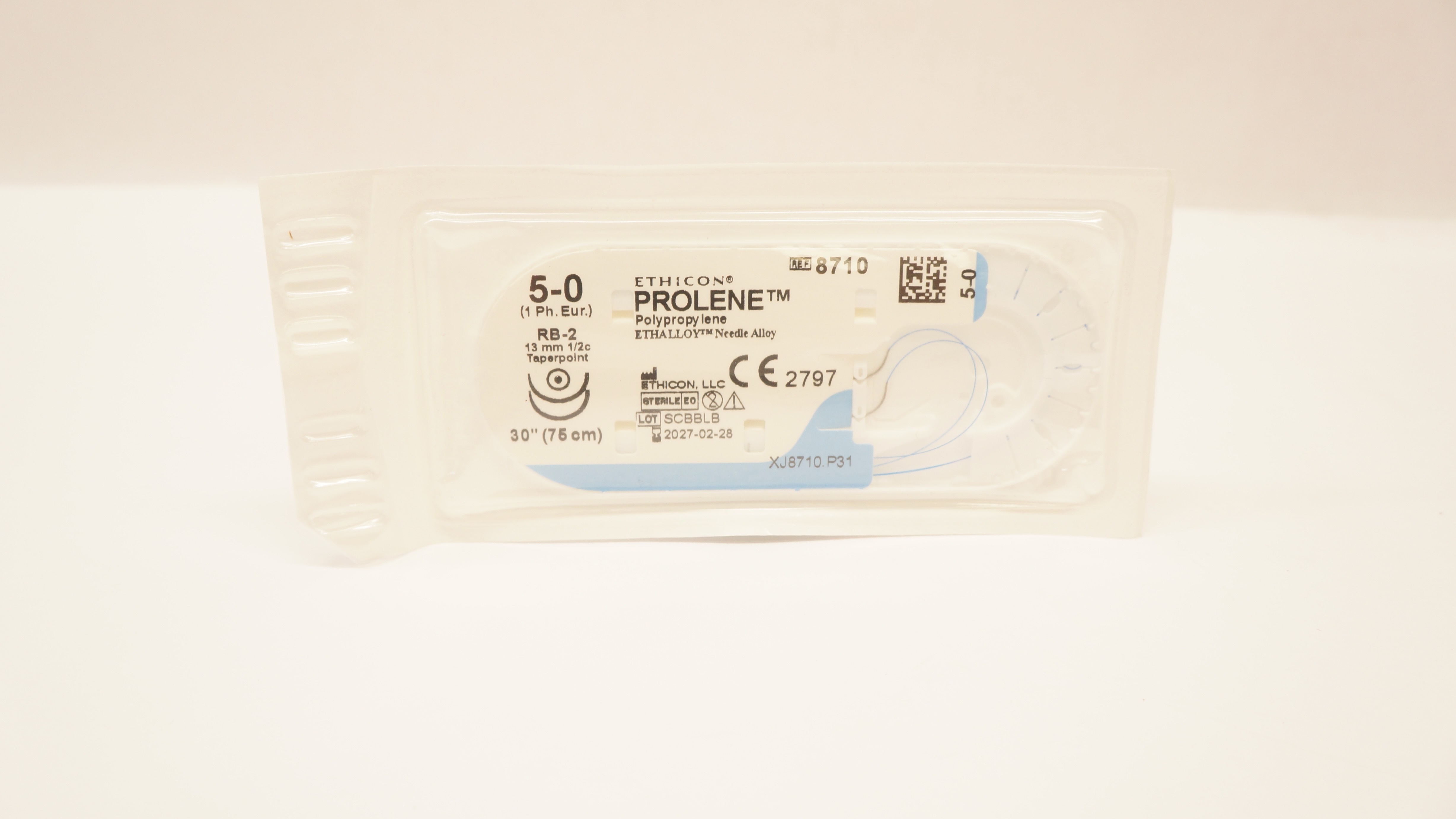 Ethicon 8710 5-0 PROLENE, RB-2, 13mm 1/2c Taperpoint, 30inch