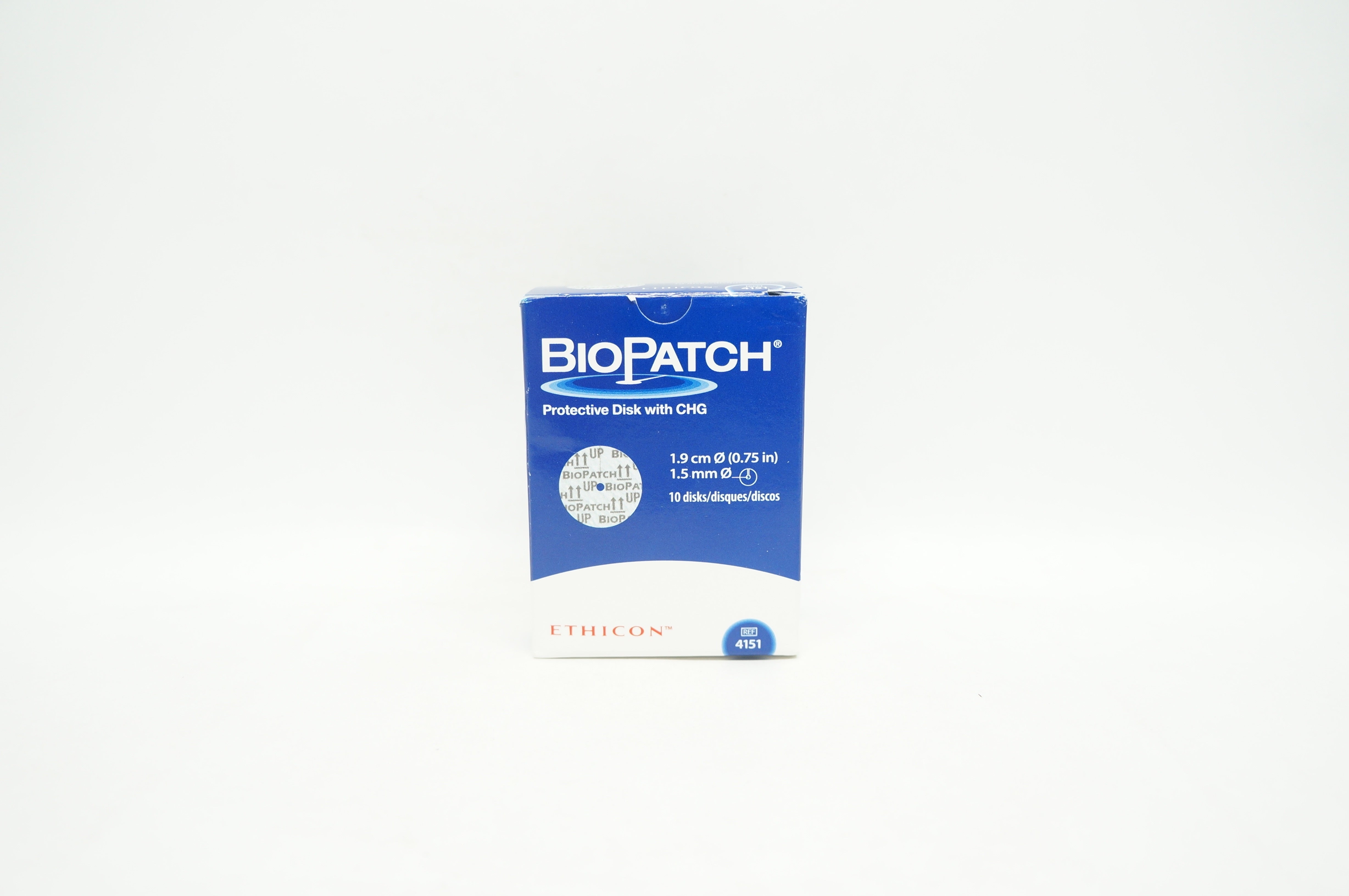 Ethicon 4151 BioPatch Protective Disk with CHG 0.75 inch x 1.5mm (x) - Box of 10