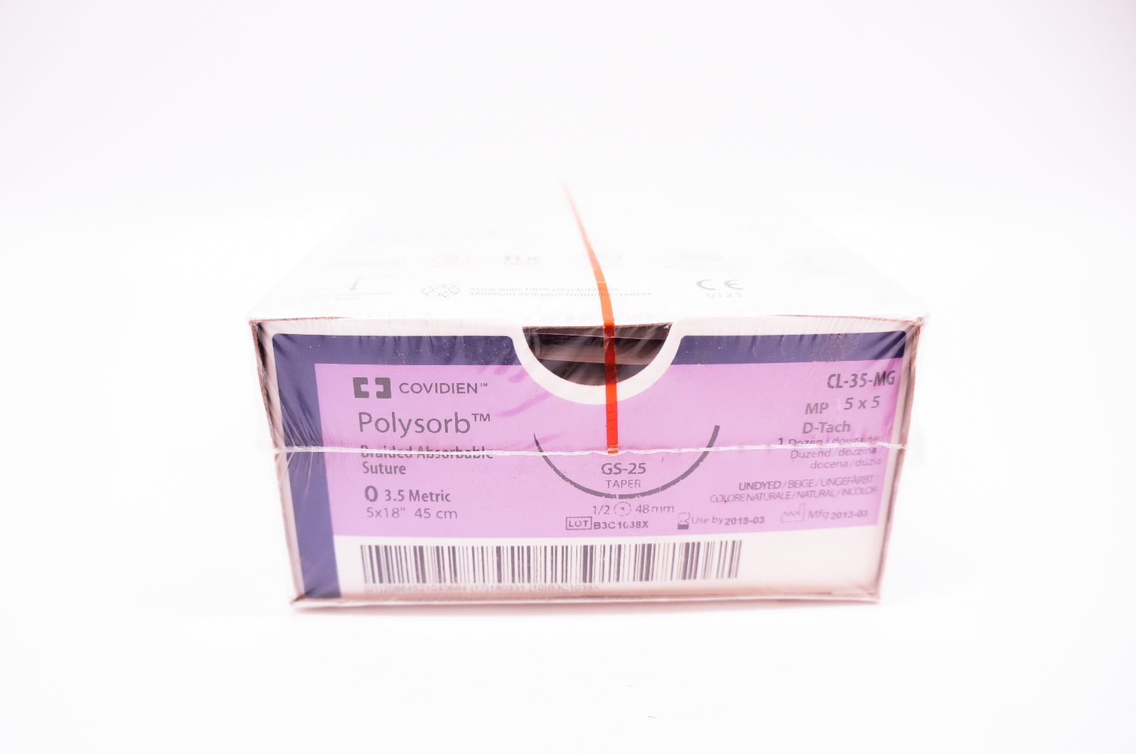 Covidien CL-35-MG 0 Polysorb, GS-25 Taper, 1/2 48mm, 5x18inch (x) - Box of 12