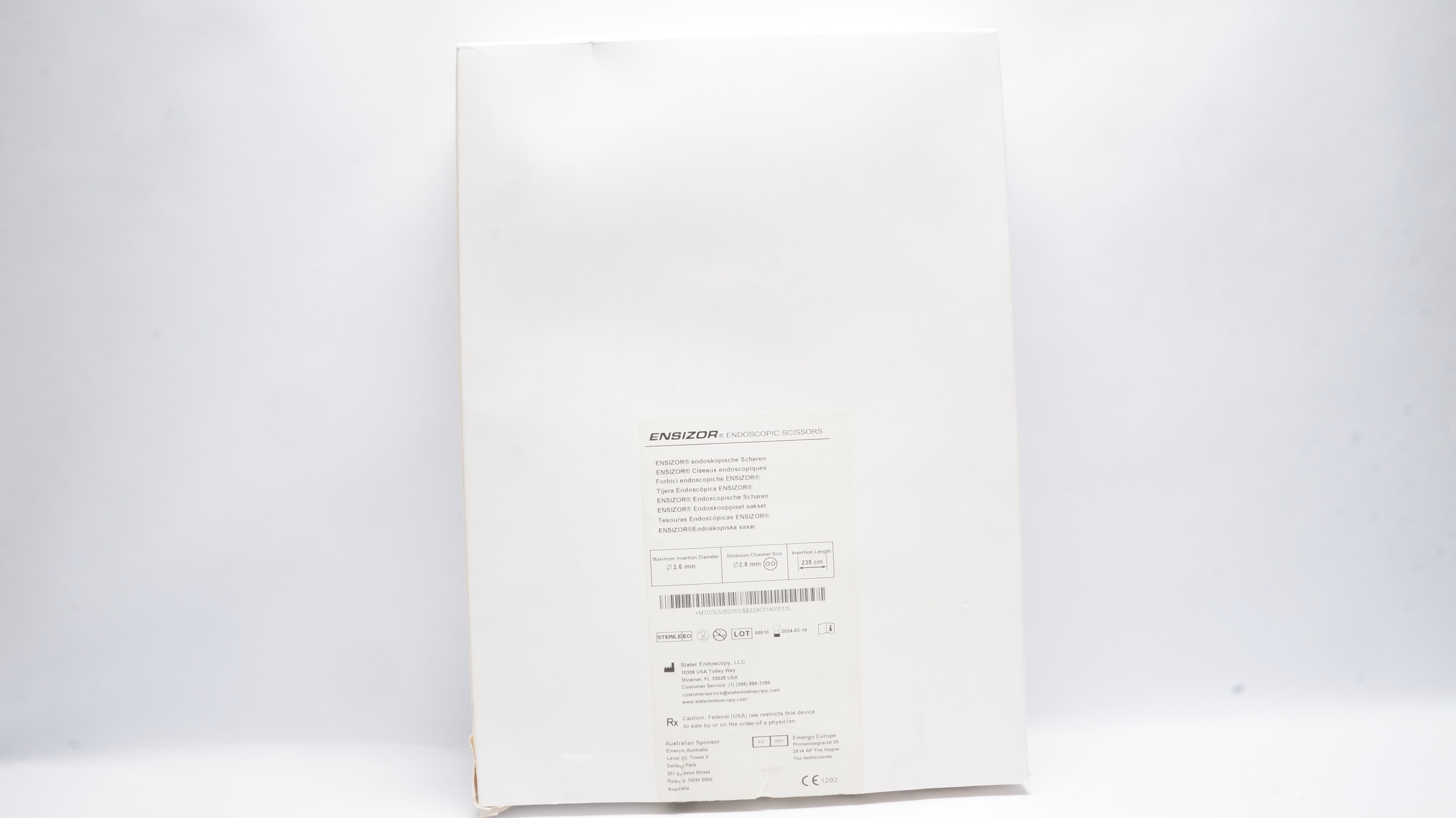 Slater Endoscopy ES26235 Ensizor Endoscopic Scissors 235cm x 2.6mm(x) - Box of 2