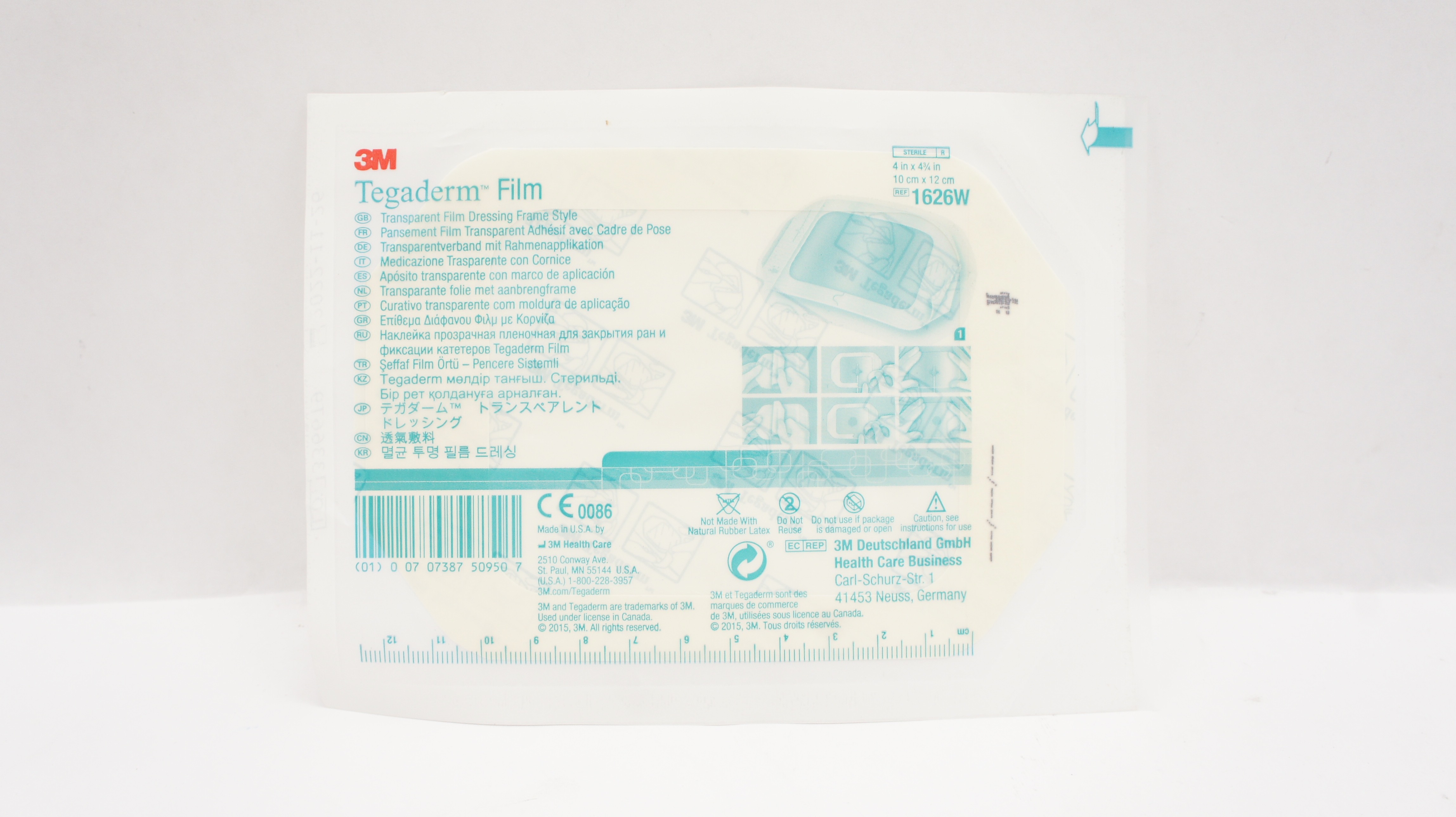 3M 1626W Tegaderm Transparent Film Dressing Frame Style 4 x 4 3/4inch