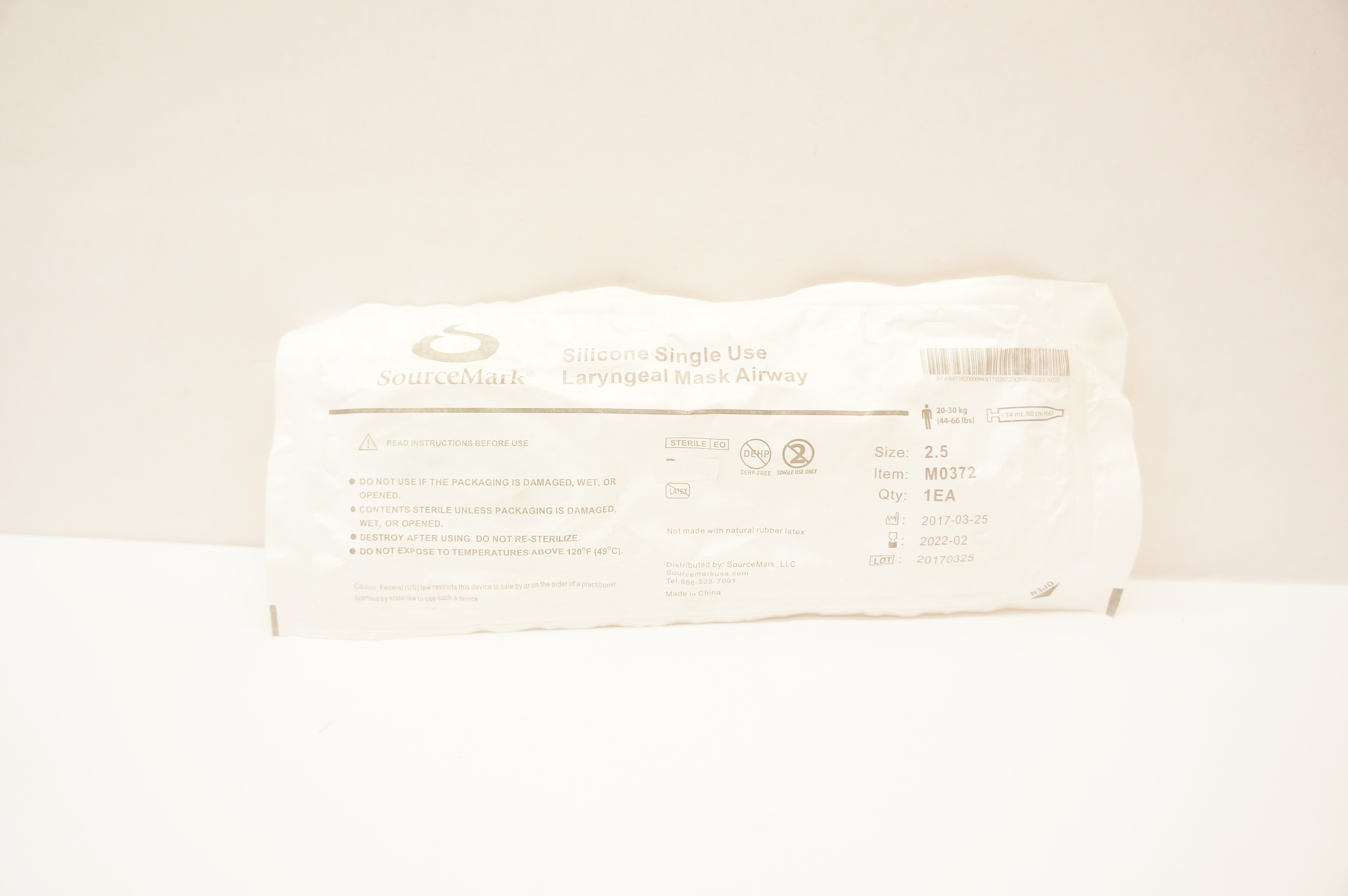 SourceMark M0372 Laryngeal Mask Airway 2.5 (x)