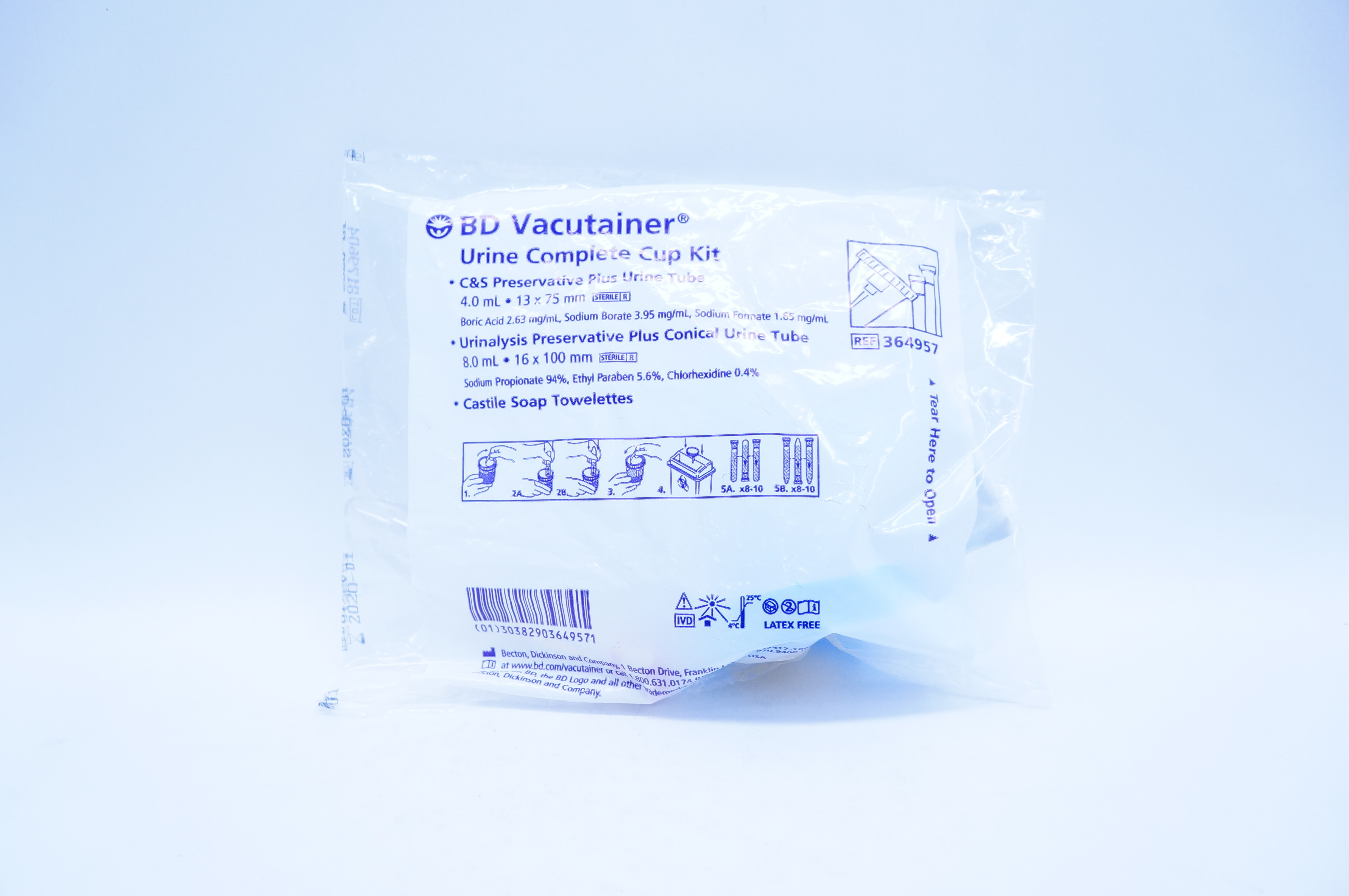 BD 364957 Vacutainer Urine Complete Cup Kit (x)