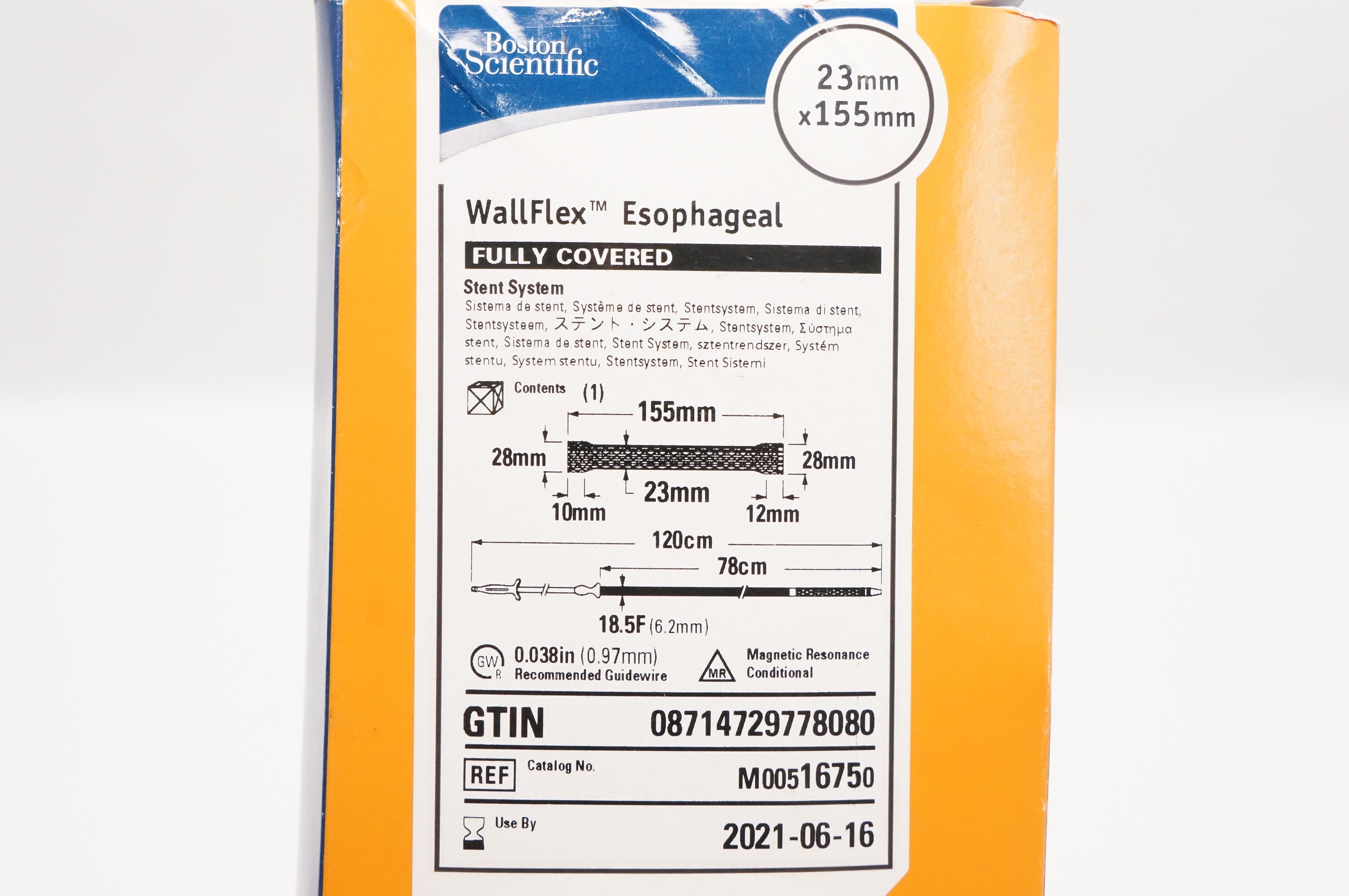 Boston Scientific M00516750 WallFlex Esophageal Stnt System 23mm x 155mm (x)