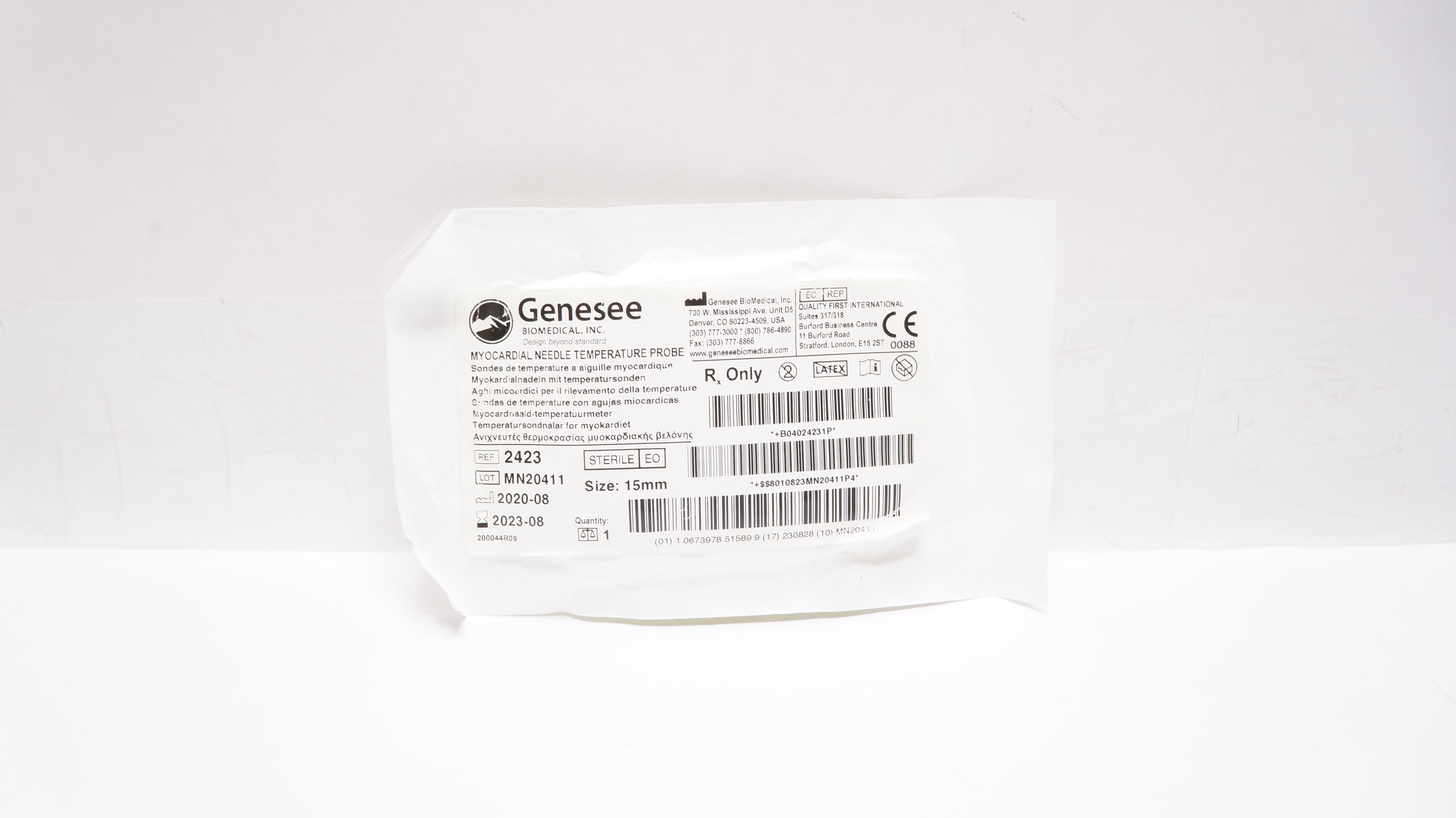 Genesee 2423 Biomedical Myocardial Ndle Temperature Probe 15mm (x)