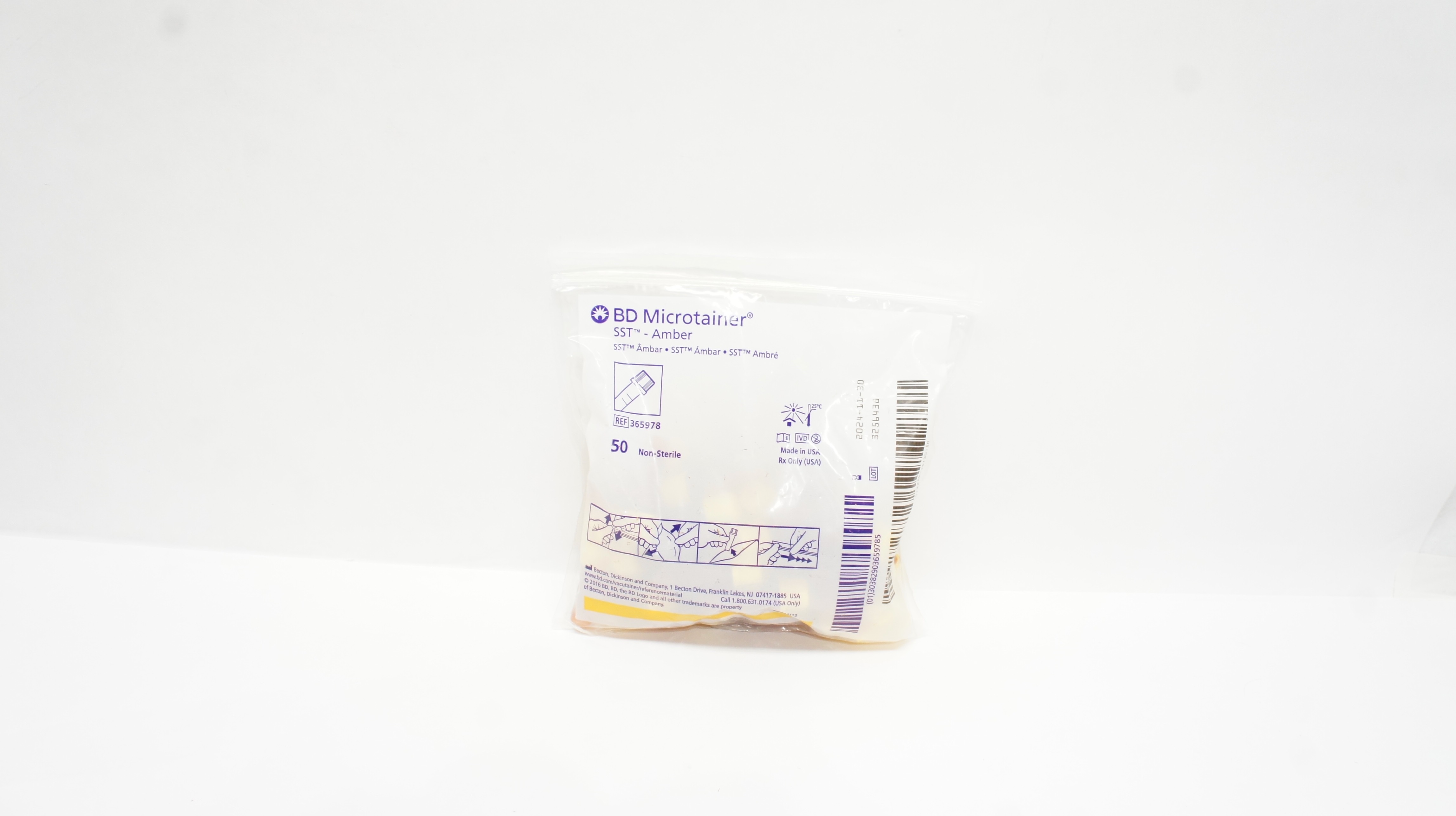 BD 365978 Microtainer SST-Amber - Pack of 50