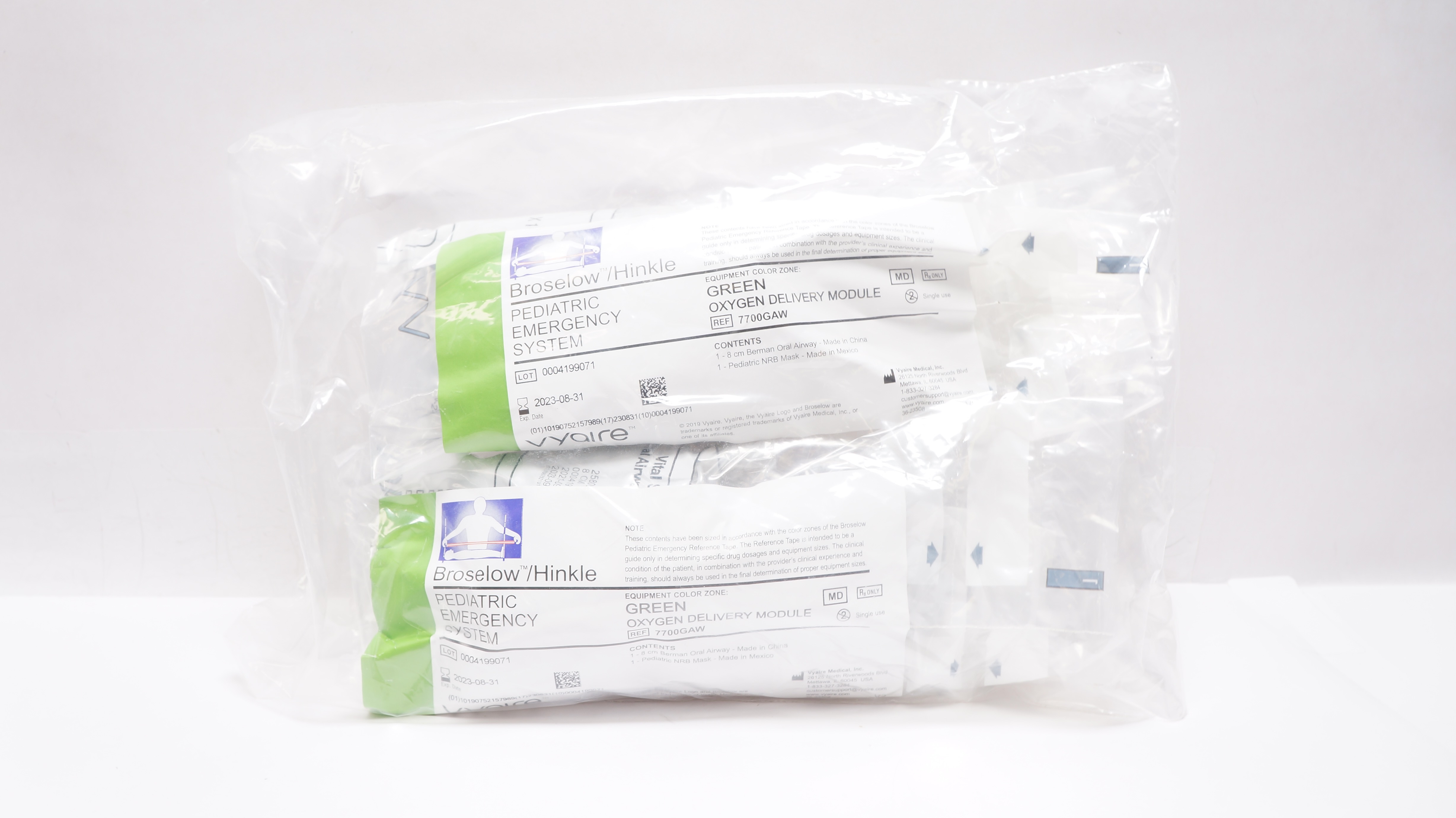 Vyaire 7700GAW Broselow/Hinkle Pediatric Oxygen Delivery Module (x) - Pack of 2