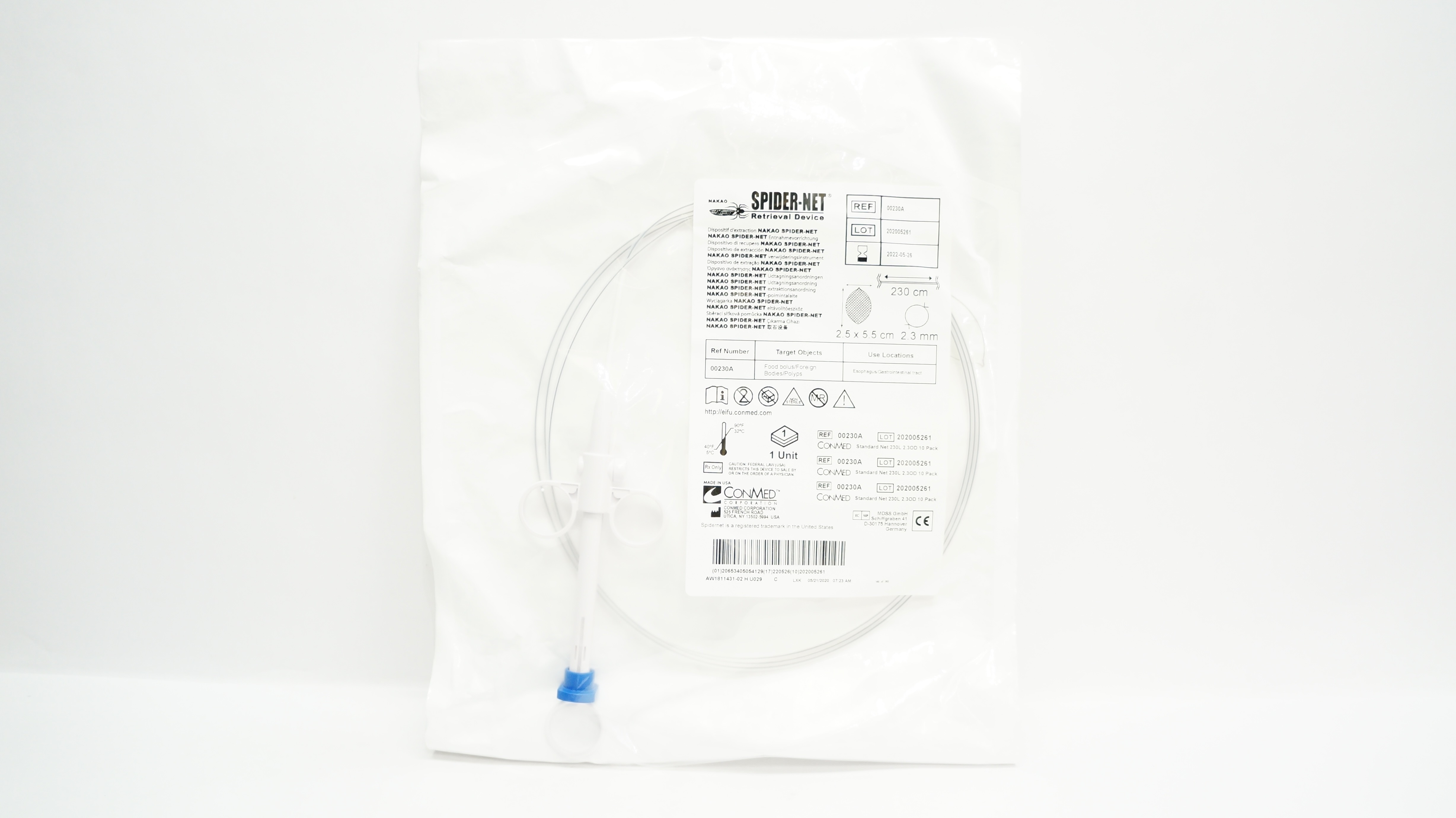 ConMed 00230A SPIDER-NET Retrieval Device 2.3mm x 230cm (x)