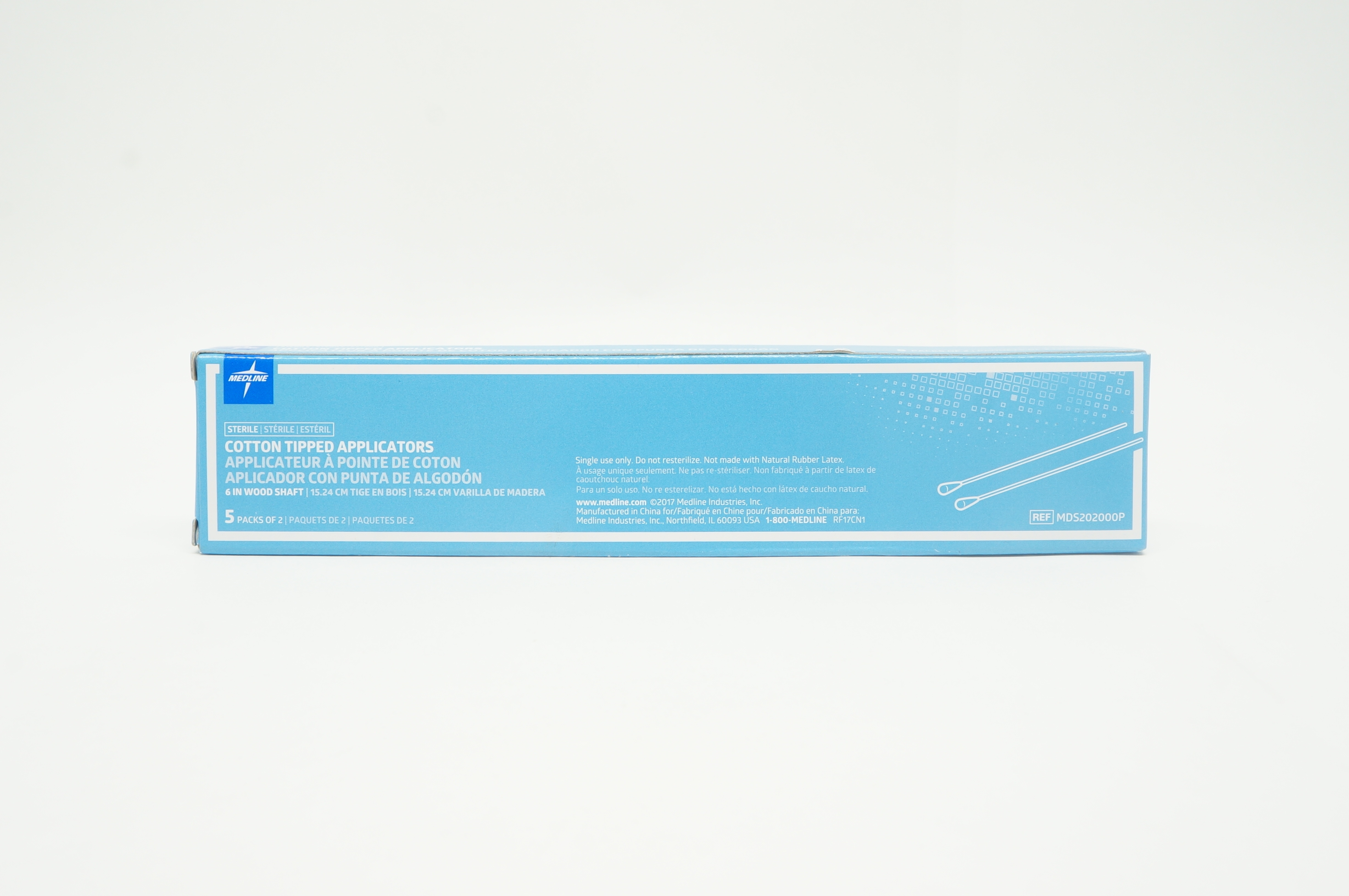 Medline MDS202000P Cotton Tipped Applicators 6inch Wood Shaft - Pack of 5