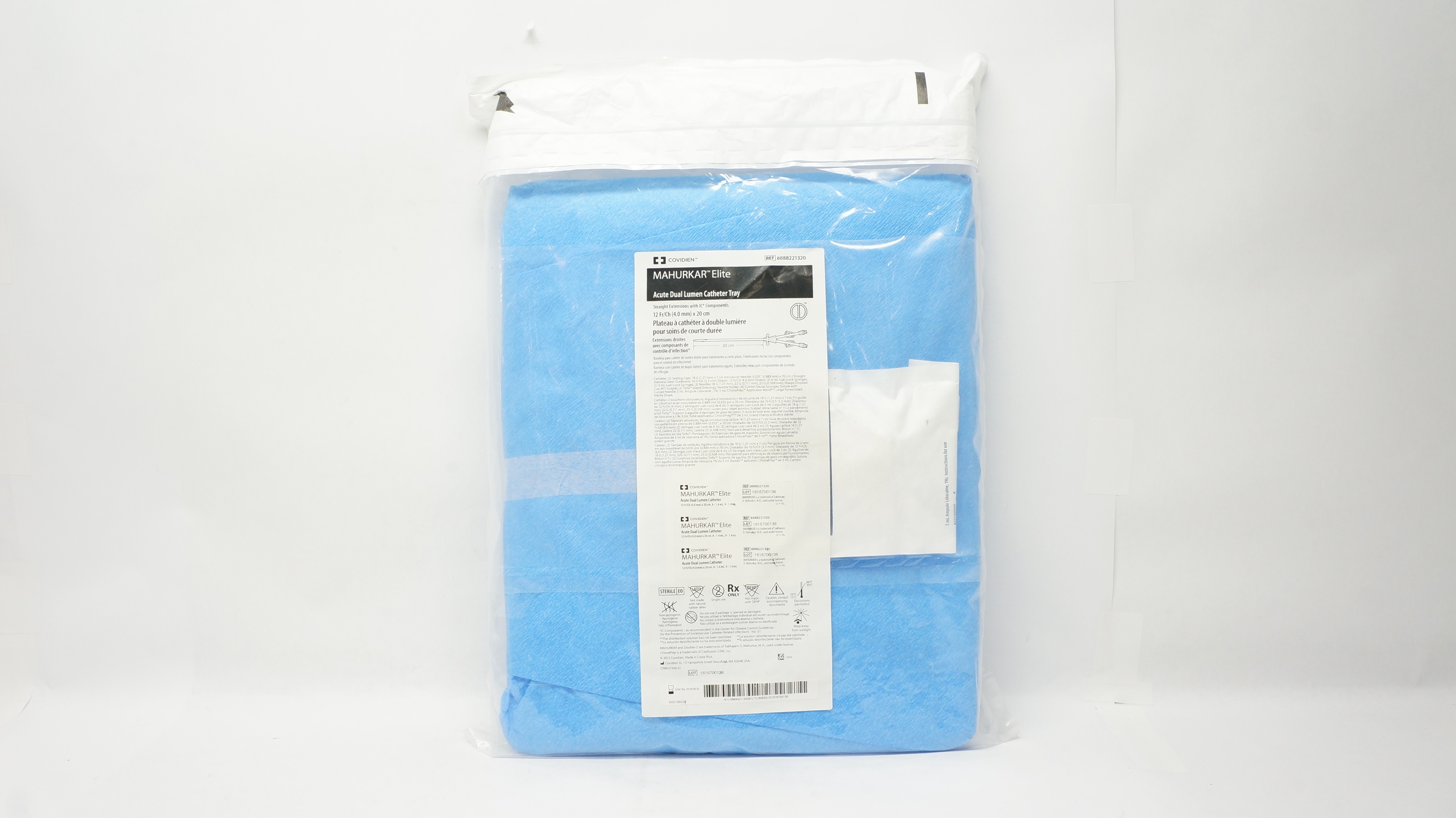 Covidien 8888221320 Acute Dual Lumen Cath. Tray 12Fr x 20cm (x)