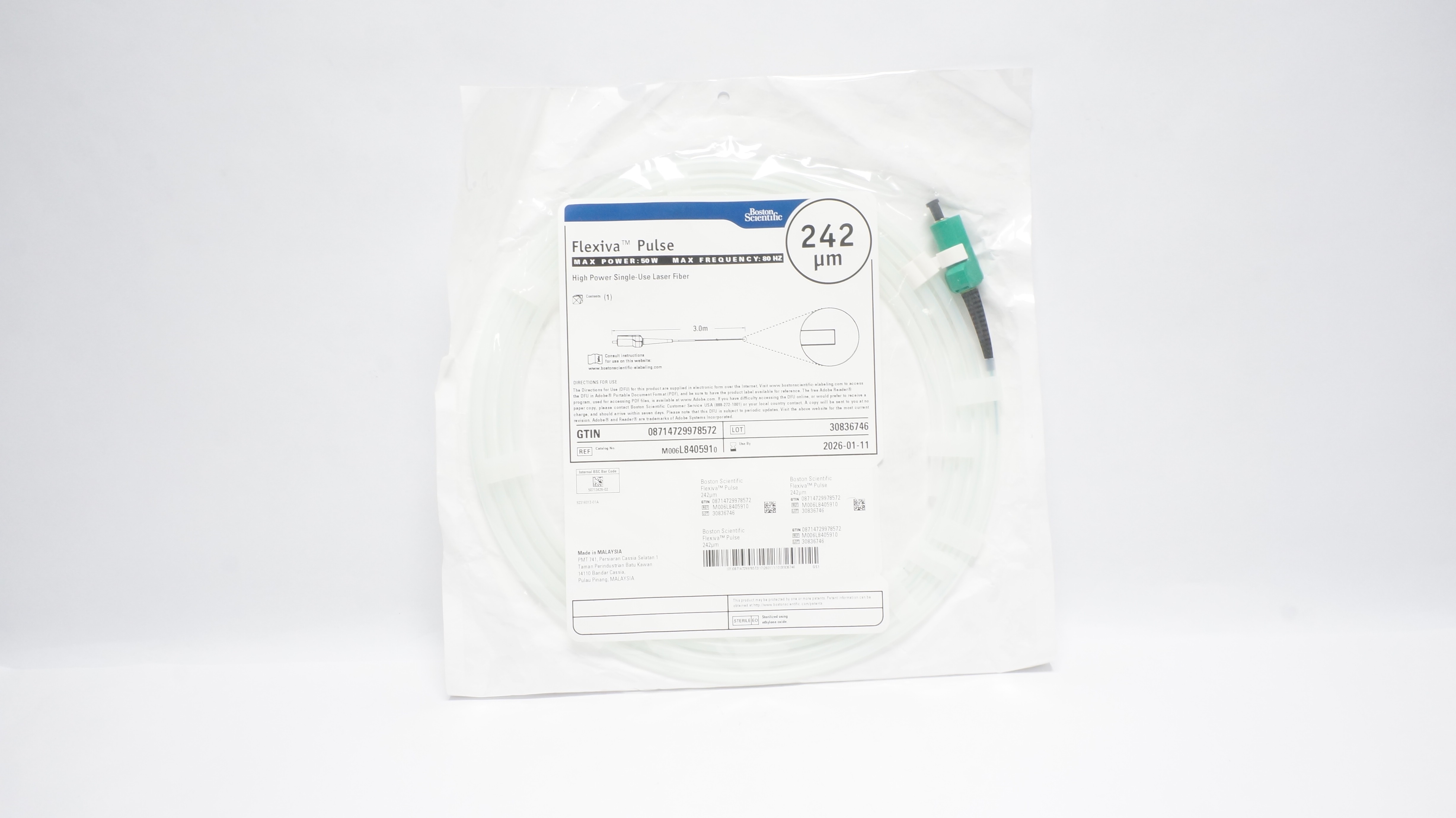 Boston Scientific L840591 Flexiva Pulse High Power Single Use Laser Fiber (x)