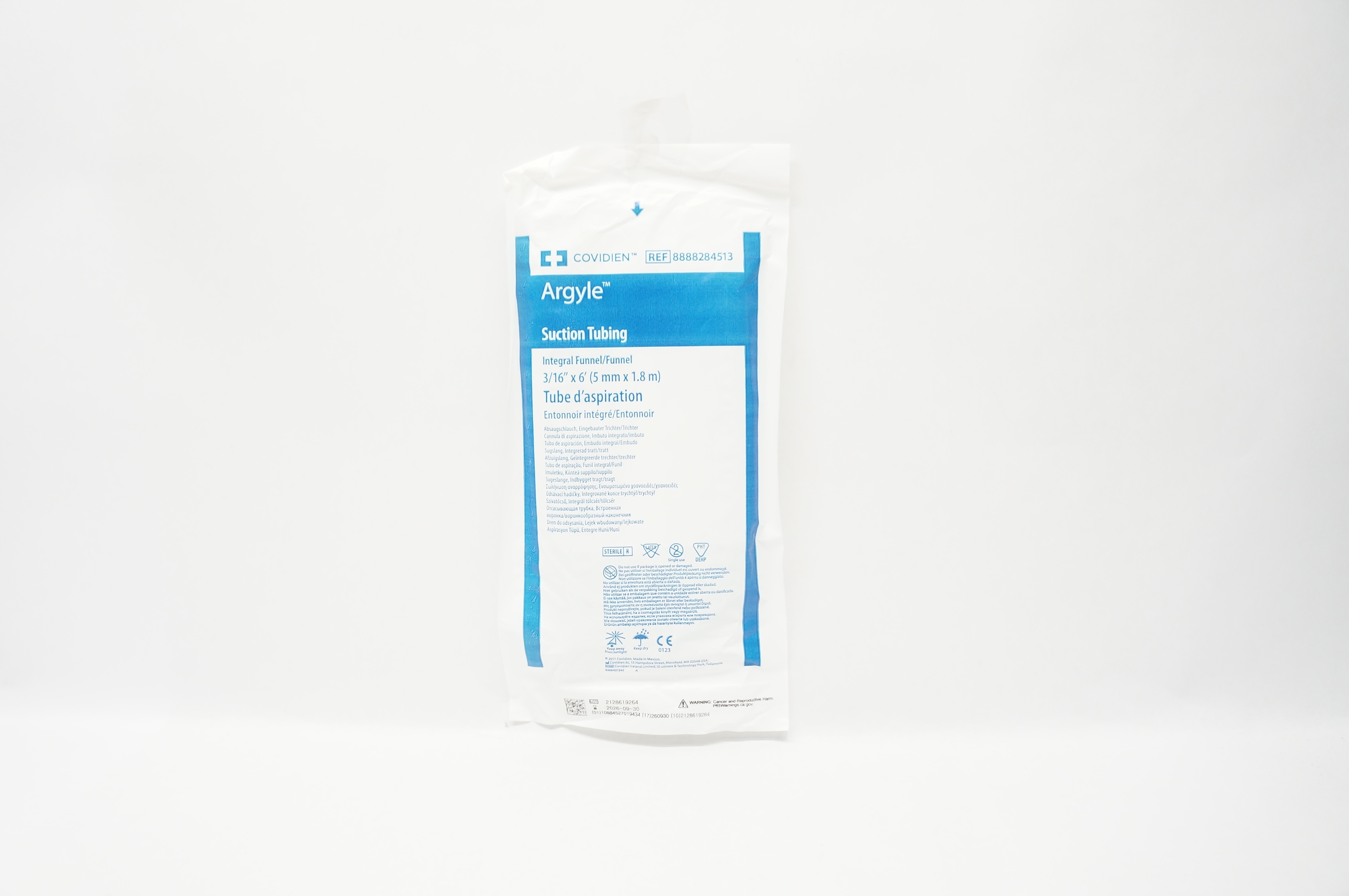 Covidien 8888284513 Argyle Suction Tubing Integral Funnel/Funnel 3/16inch x 6ft.