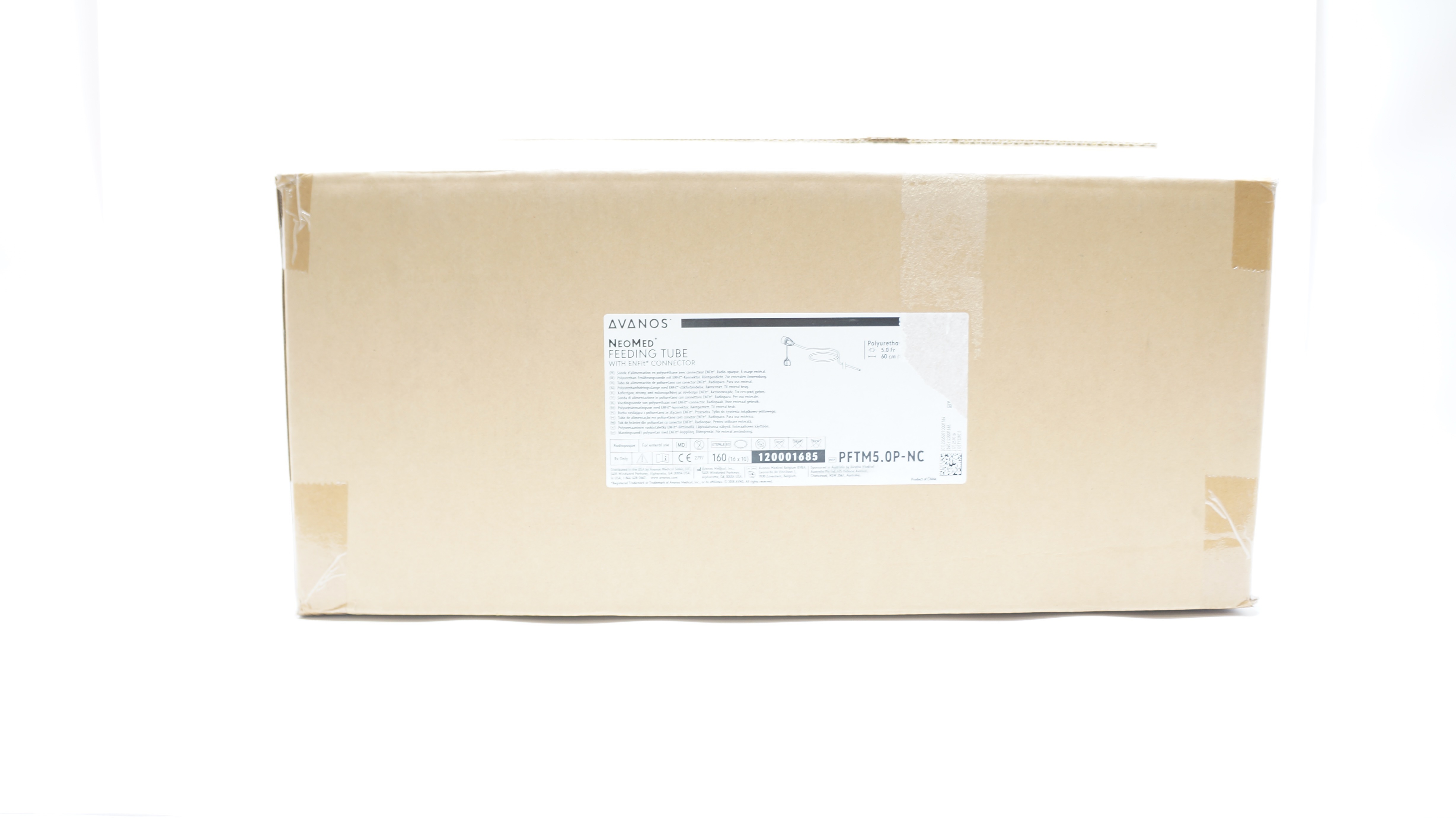 Avanos PFTM5.0P-NC NeoMed Feeding Tube w/ENFit Connector 5.0Fr 60cm- Box of 13