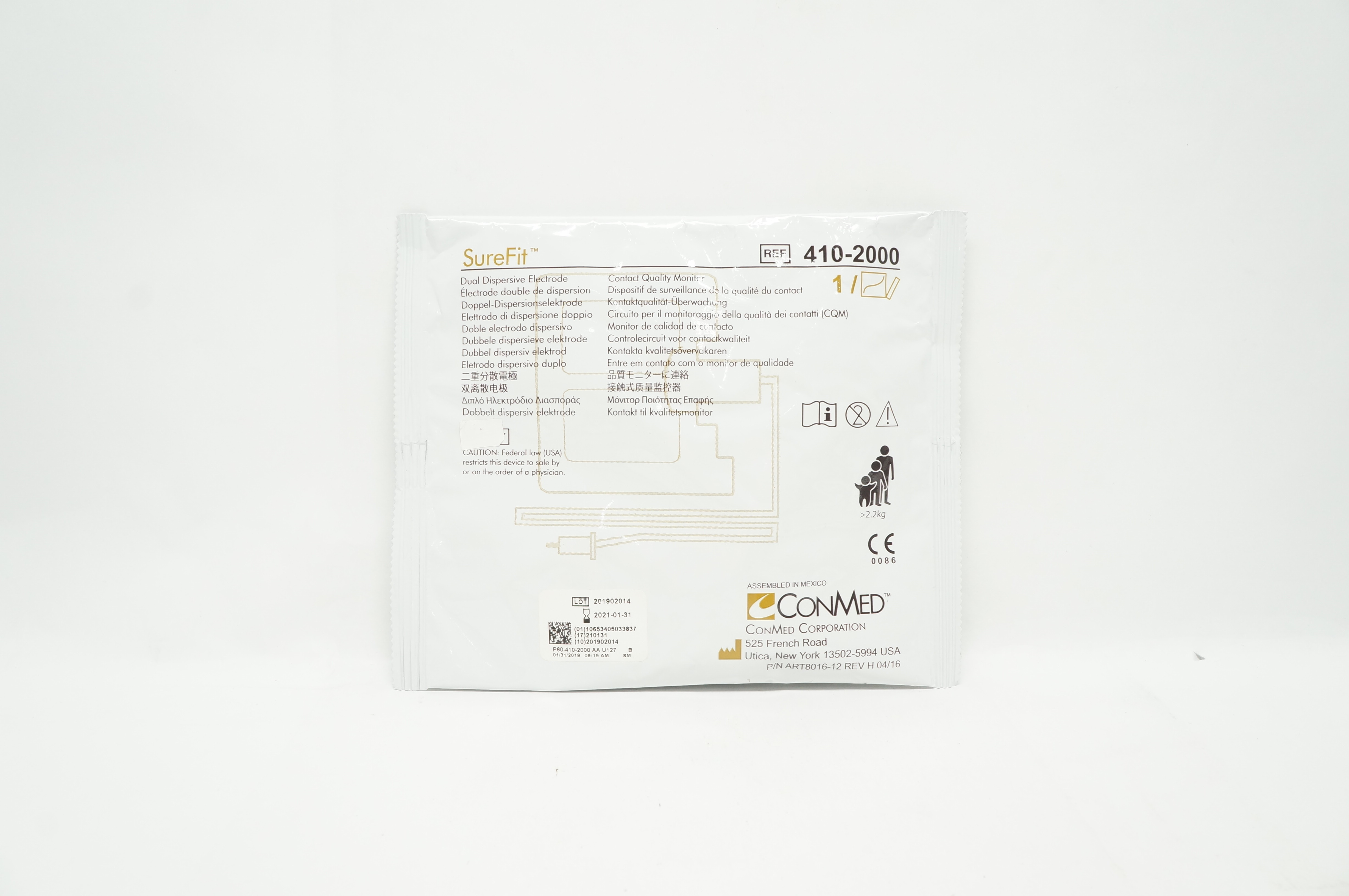 ConMed 410-2000 SureFit Dual Dispersive Electrode (x)