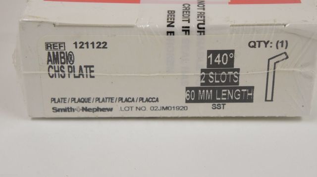 Smith&Nephew 121122 AMBI CHS Plate 140 degree 2 slots 60mm length (x)