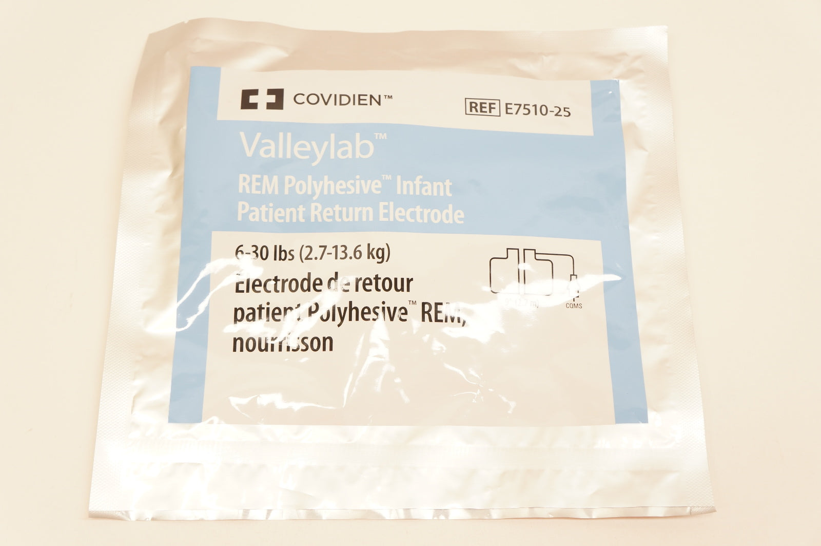 Covidien E7510-25 Valleylab REM Polyhesive Infant Patient Rtrn Electrode 6-30lbs