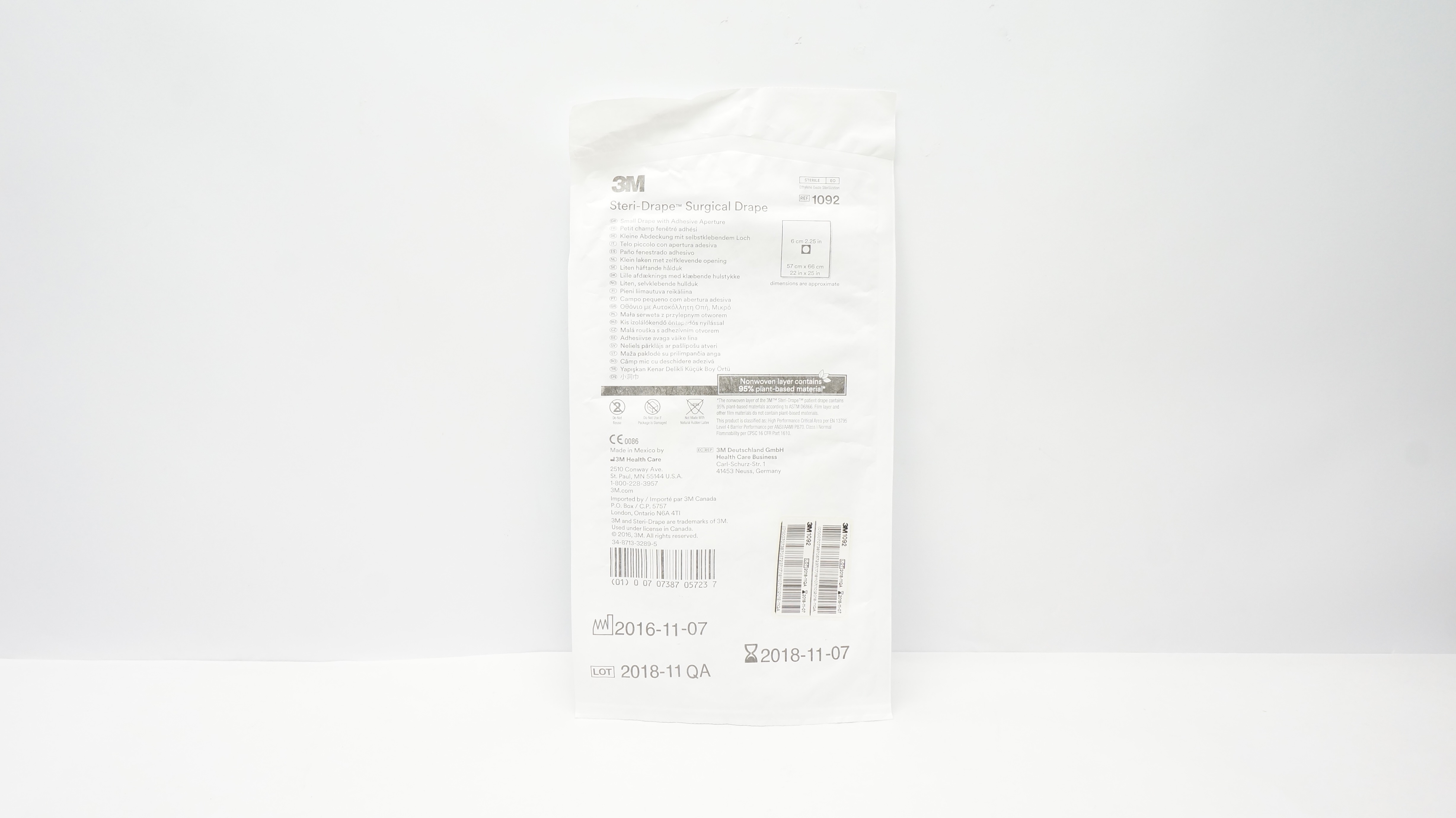 3M 1092 Steri-Drape Surgical Small Drape with Adhesive Aperture 22 x 25inch (x)
