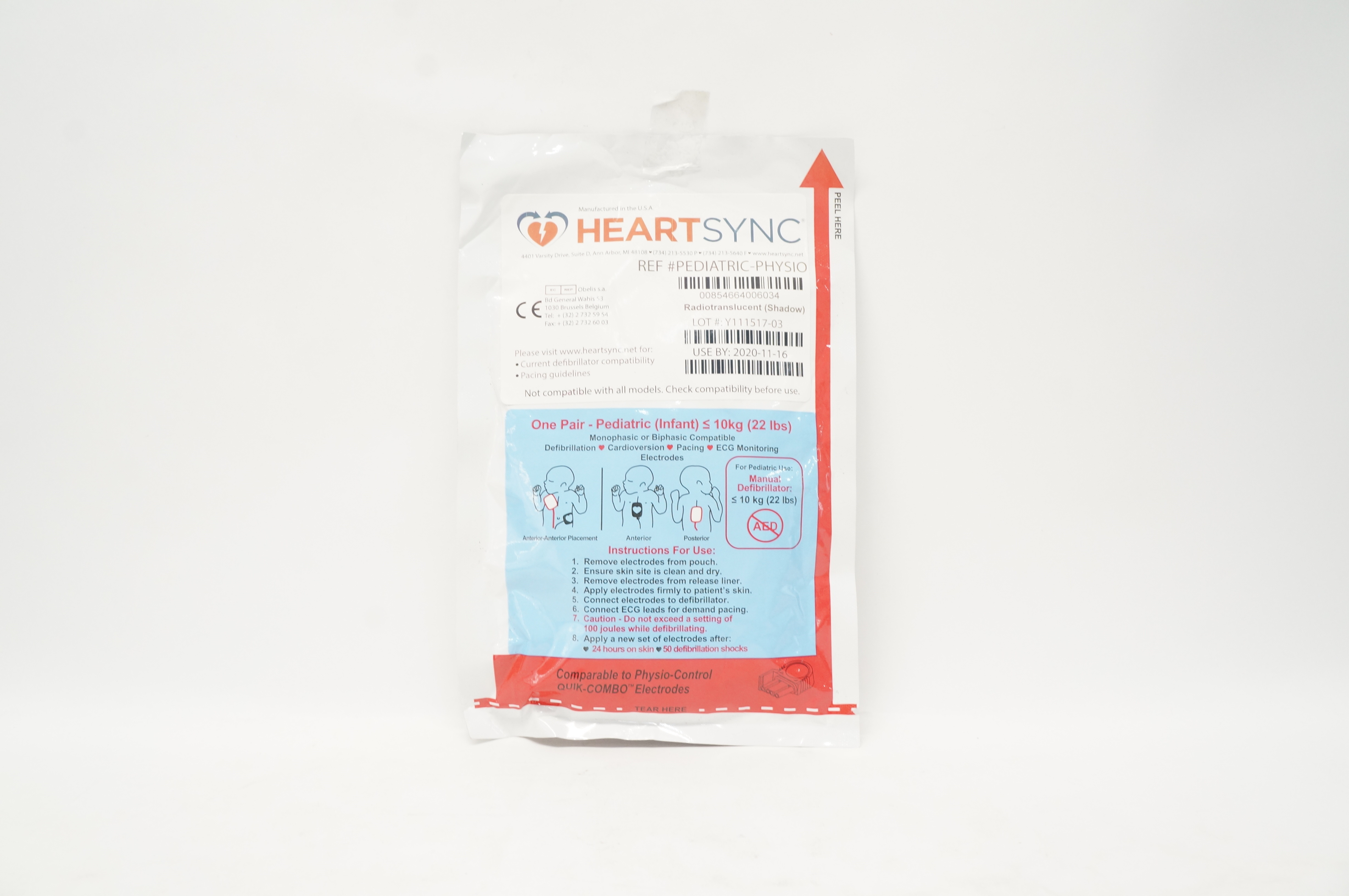 HeartSync Pediatric-Physio Pediatric ECG Monitoring Electrodes ≤ 22lbs (x)