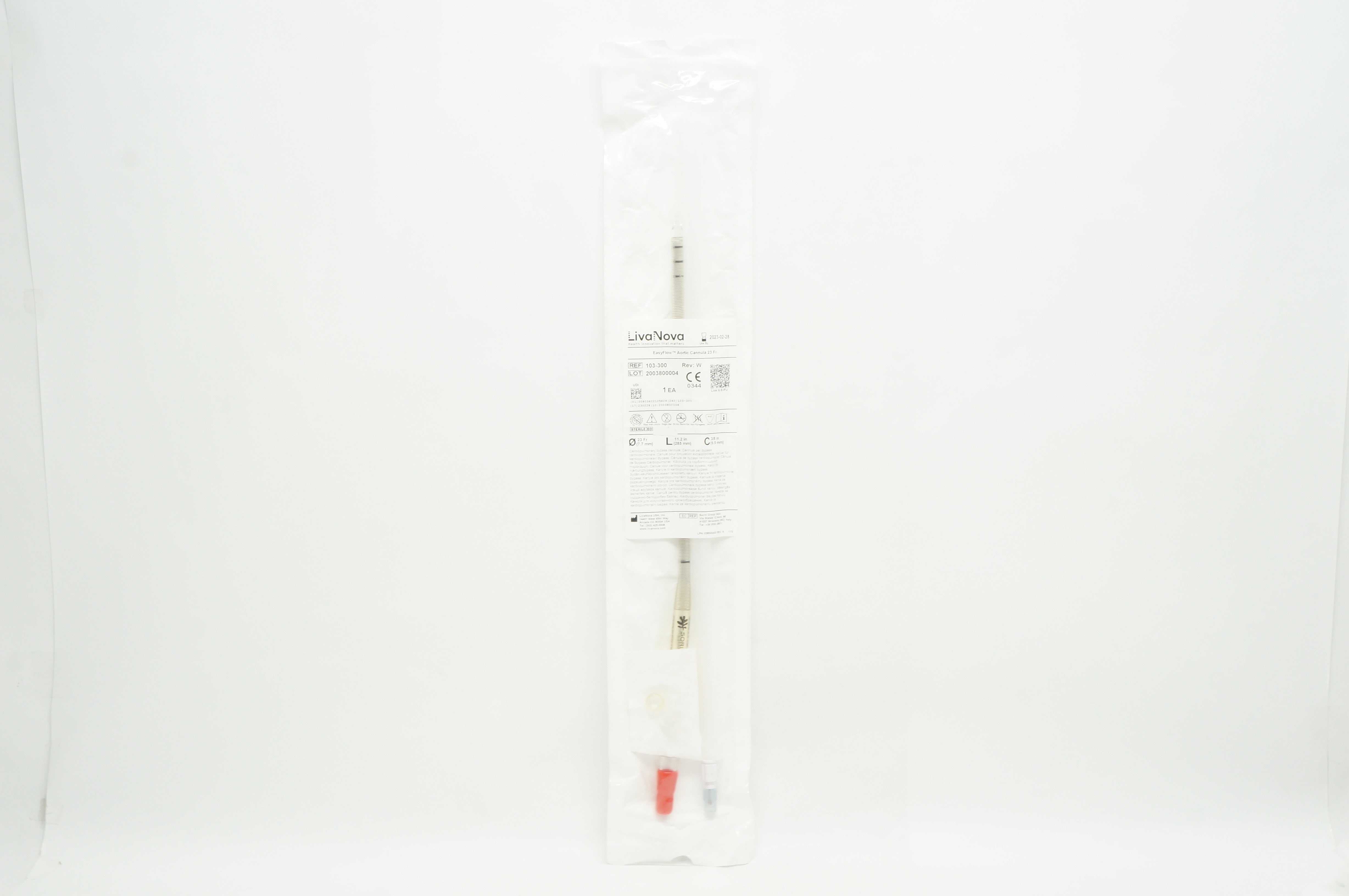 LinaNova 103-300 Cardiopulmonary Bypass Cannula 23Fr x 11.2 inch x 3/8 inch