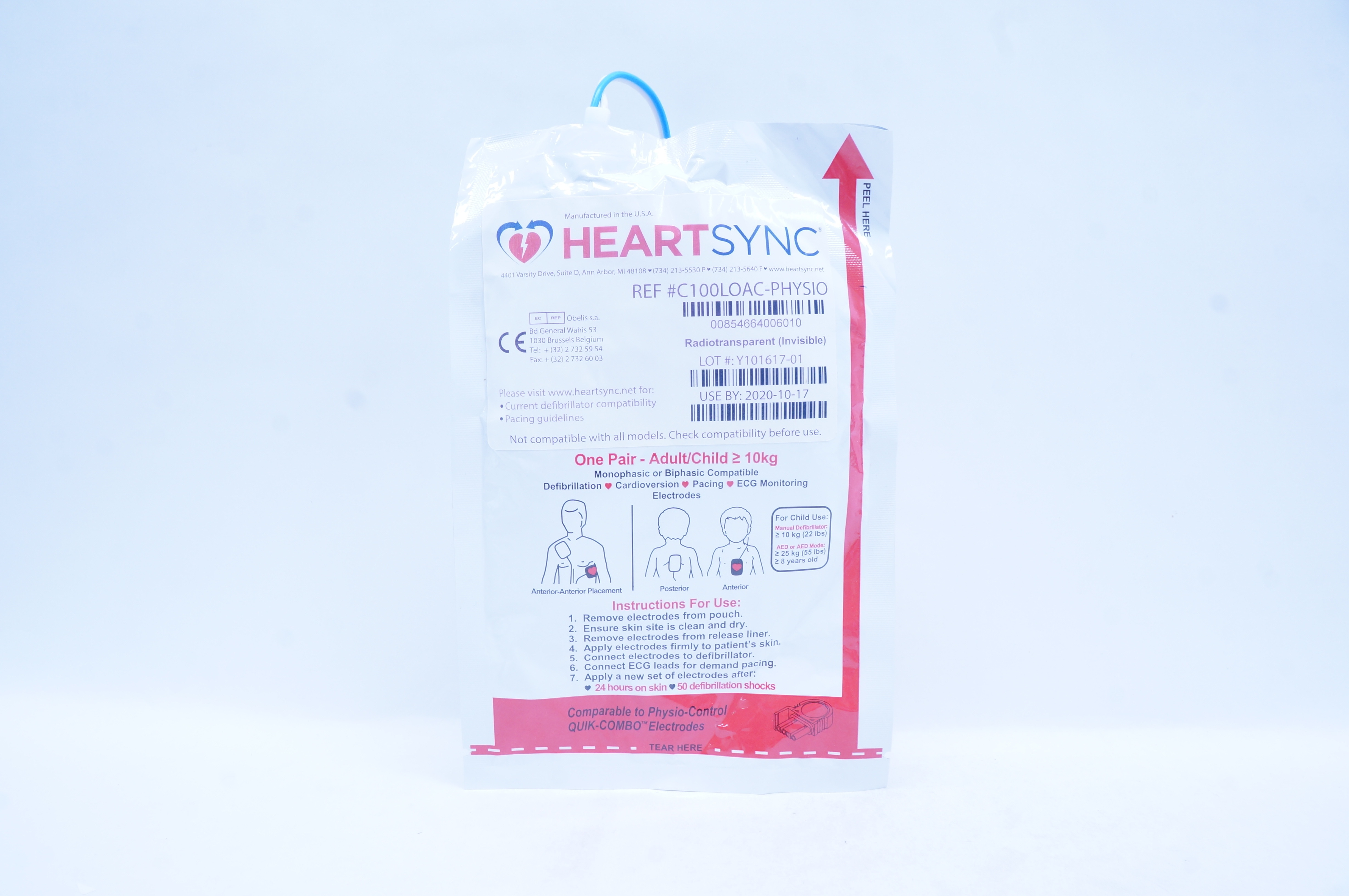 Vermed C100LOAC-PHYSIO HeartSync Adult/Child Defibrillation Electrode ≥10kg (x)