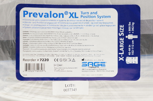 Sage 7220 Prevalon Turn and Position System, Size XL 40-44inch, <800lbs