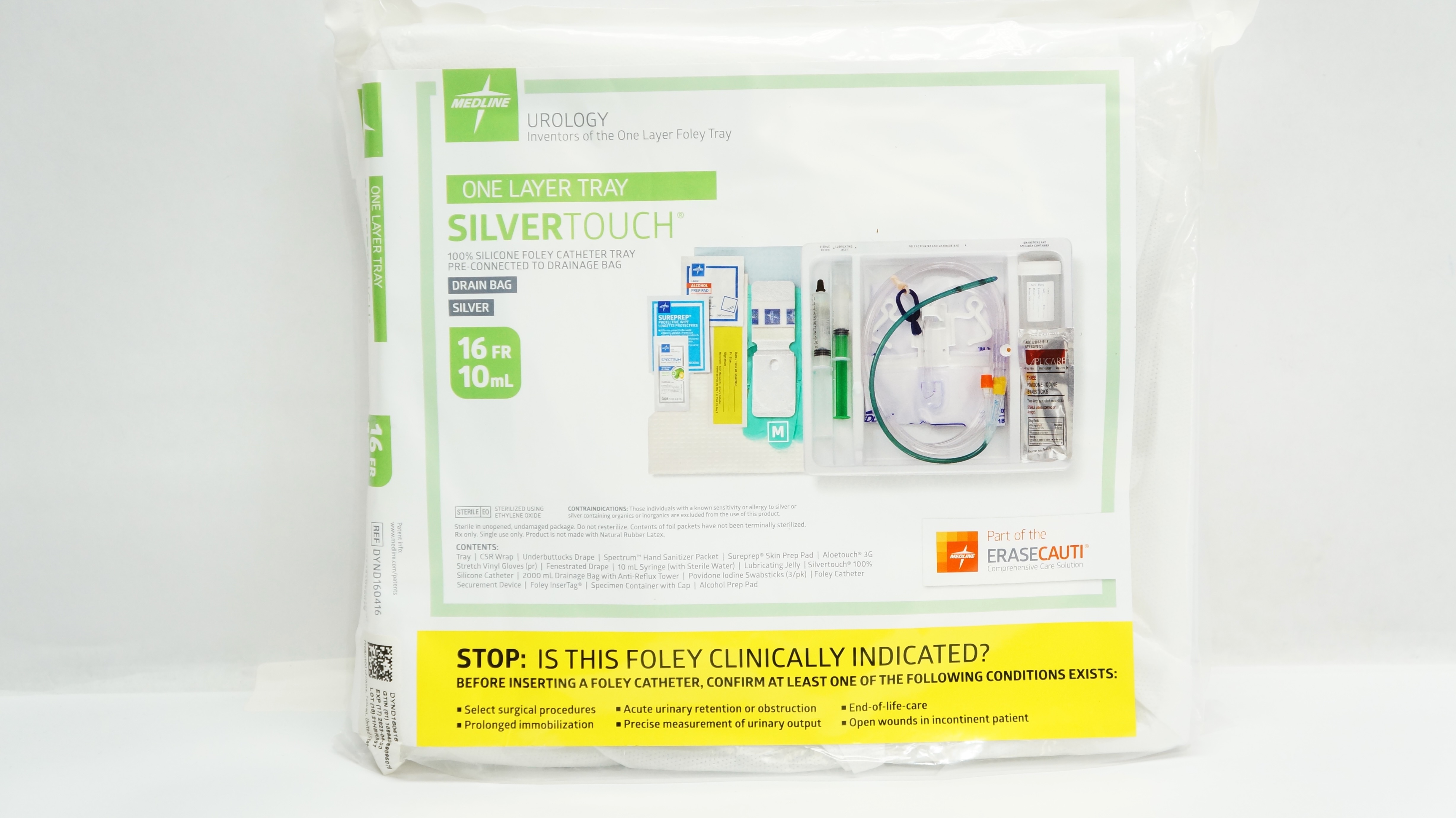 Medline DYND160416 SilverTouch Urology One Layer Foley Cath. Tray 16Fr (x)