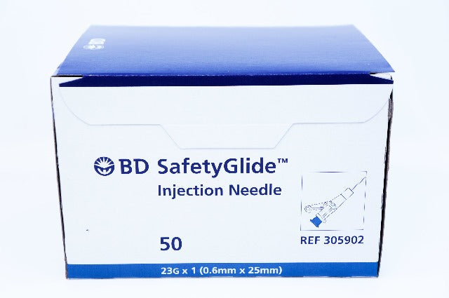 BD 305902 Safety Glide Injection Ndle 23G x 1inch ~ Box of 50