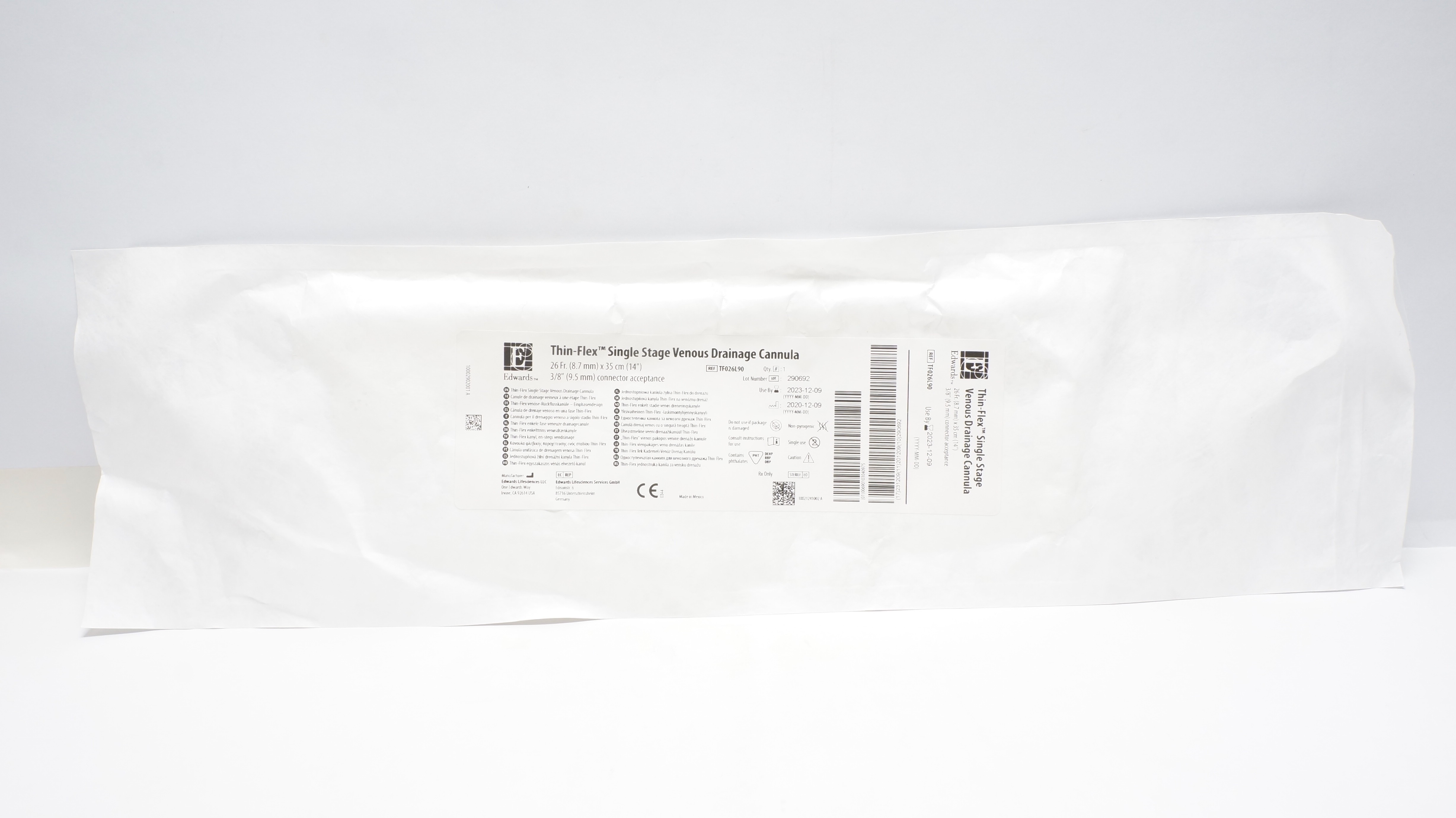 Edwards Lifesciences TF026L90 Thin-Flex Single Stage Venous Drainage Cannula (x)