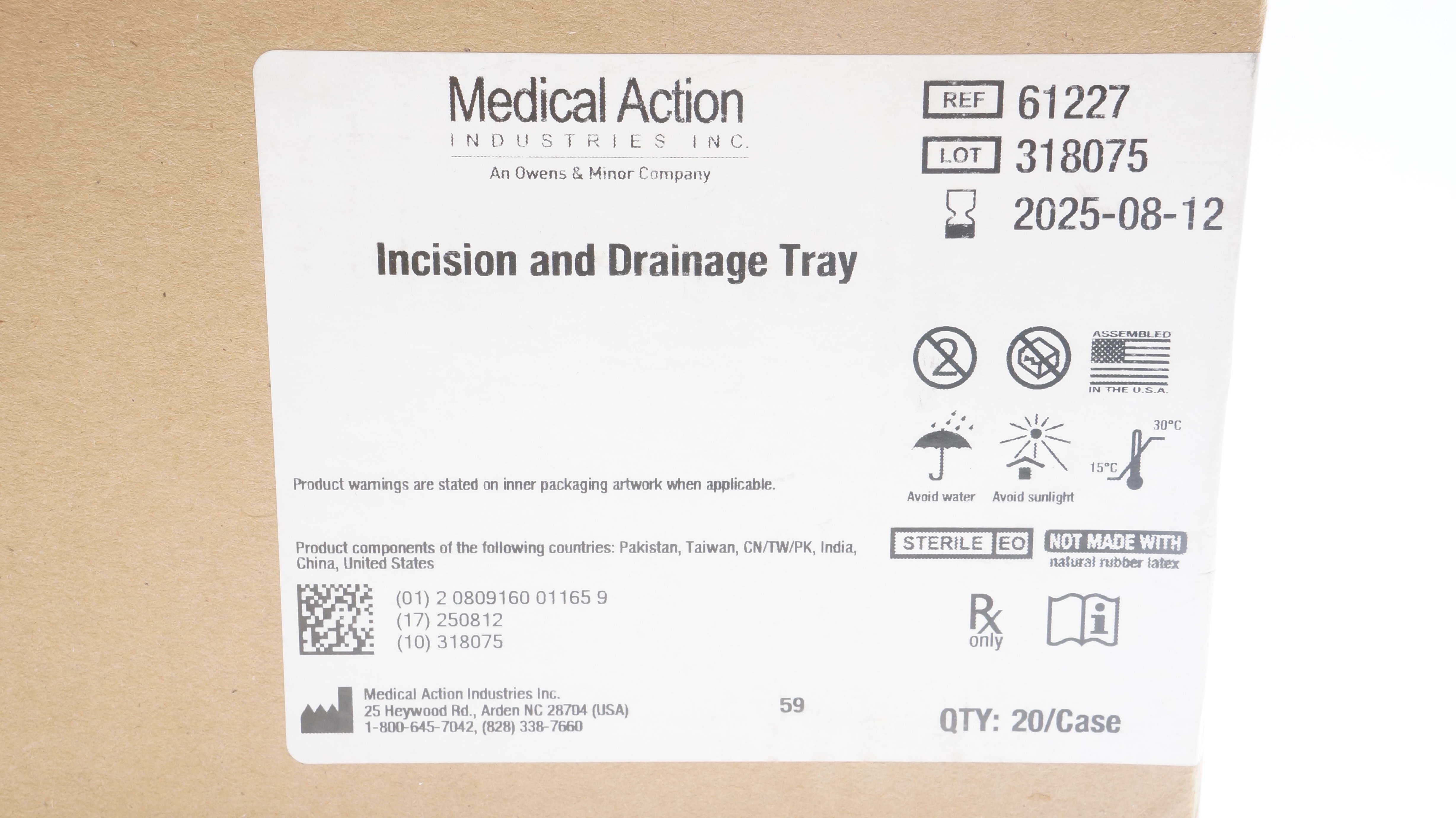 Medical Action 61227 Incision and Drainage Tray - Box of 20