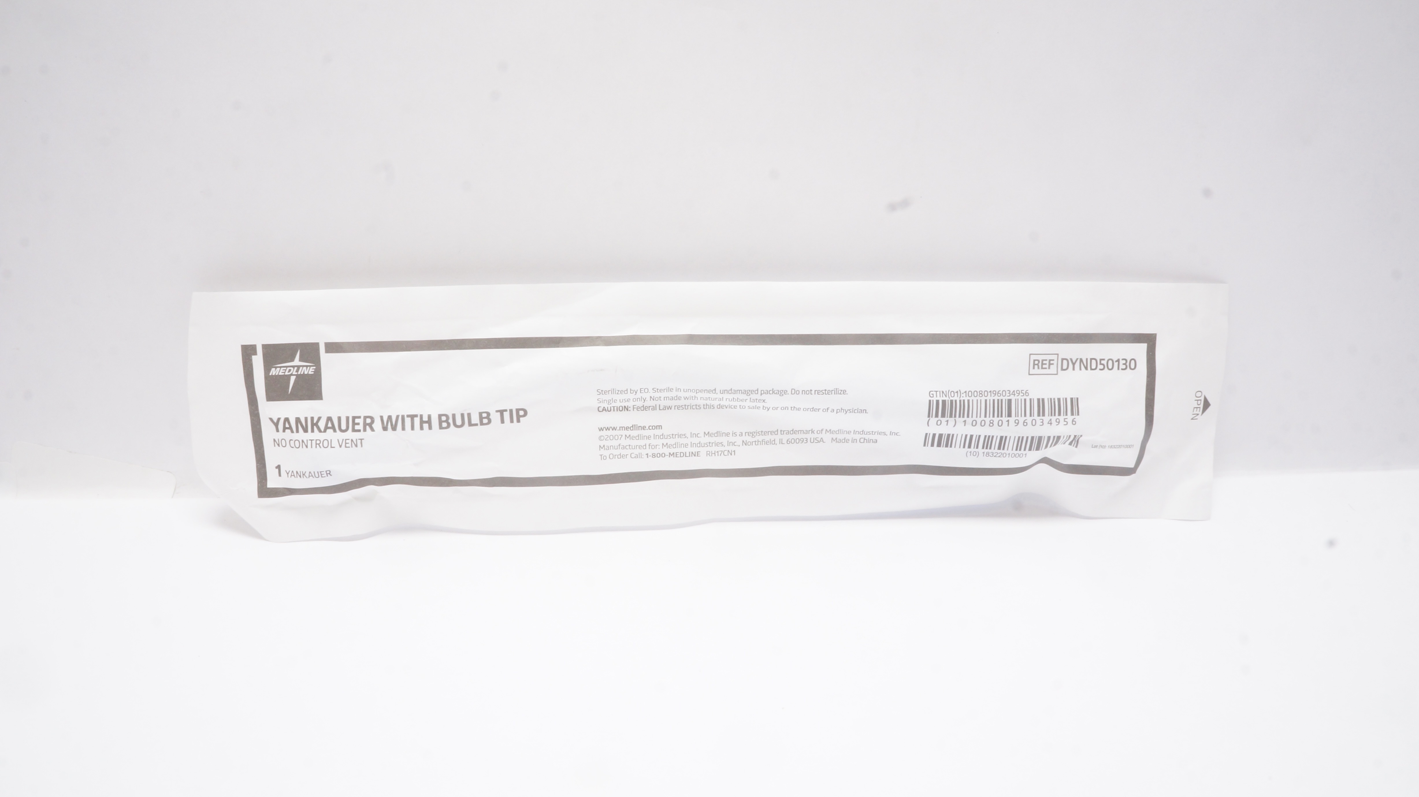 Medline DYND50130 Yankauer with Bulb Tip No Control Vent