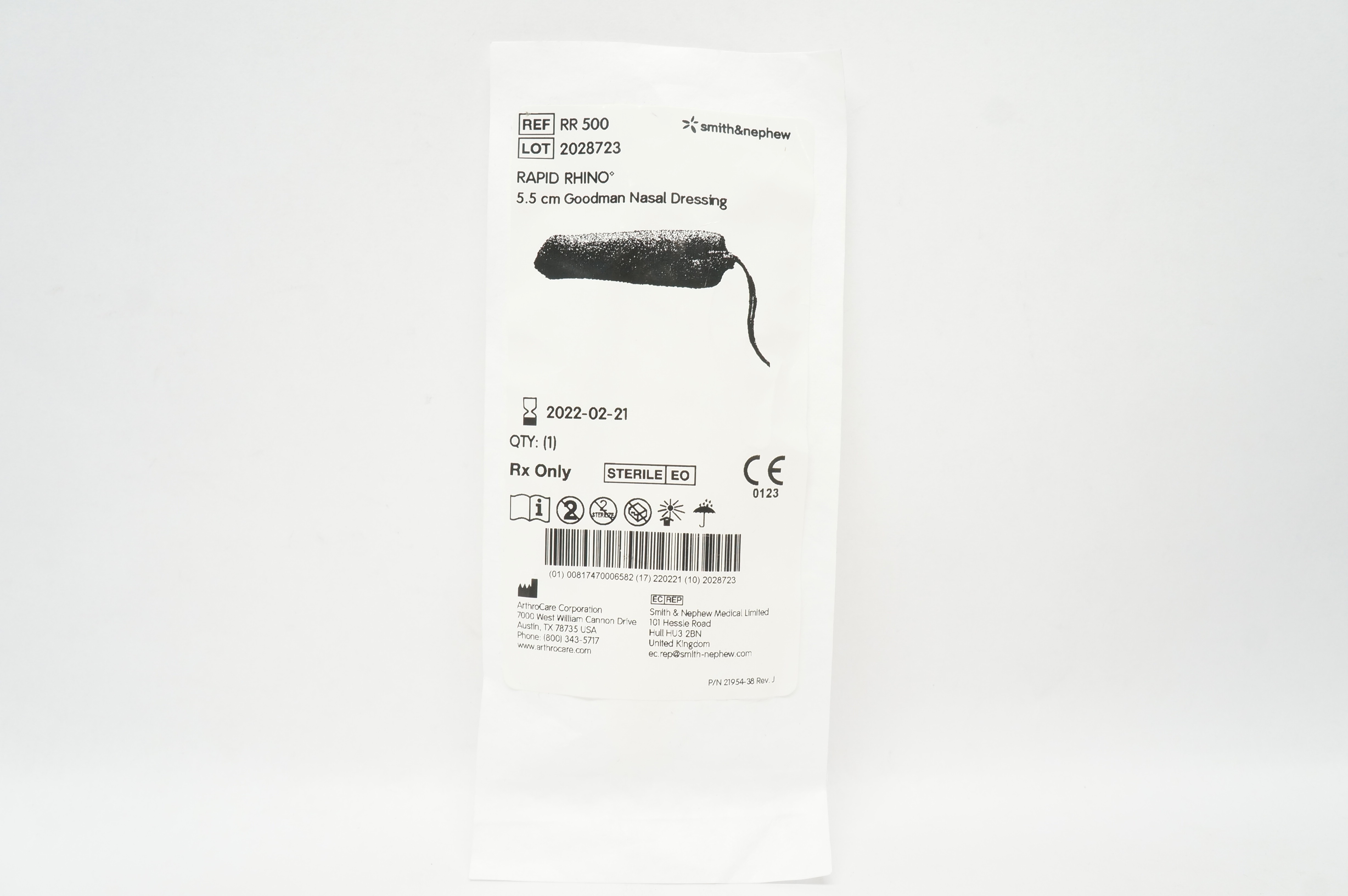 Smith&Nephew RR500 ArthroCare Rapid Rhino Goodman Nasal Dressing 5.5cm (x)