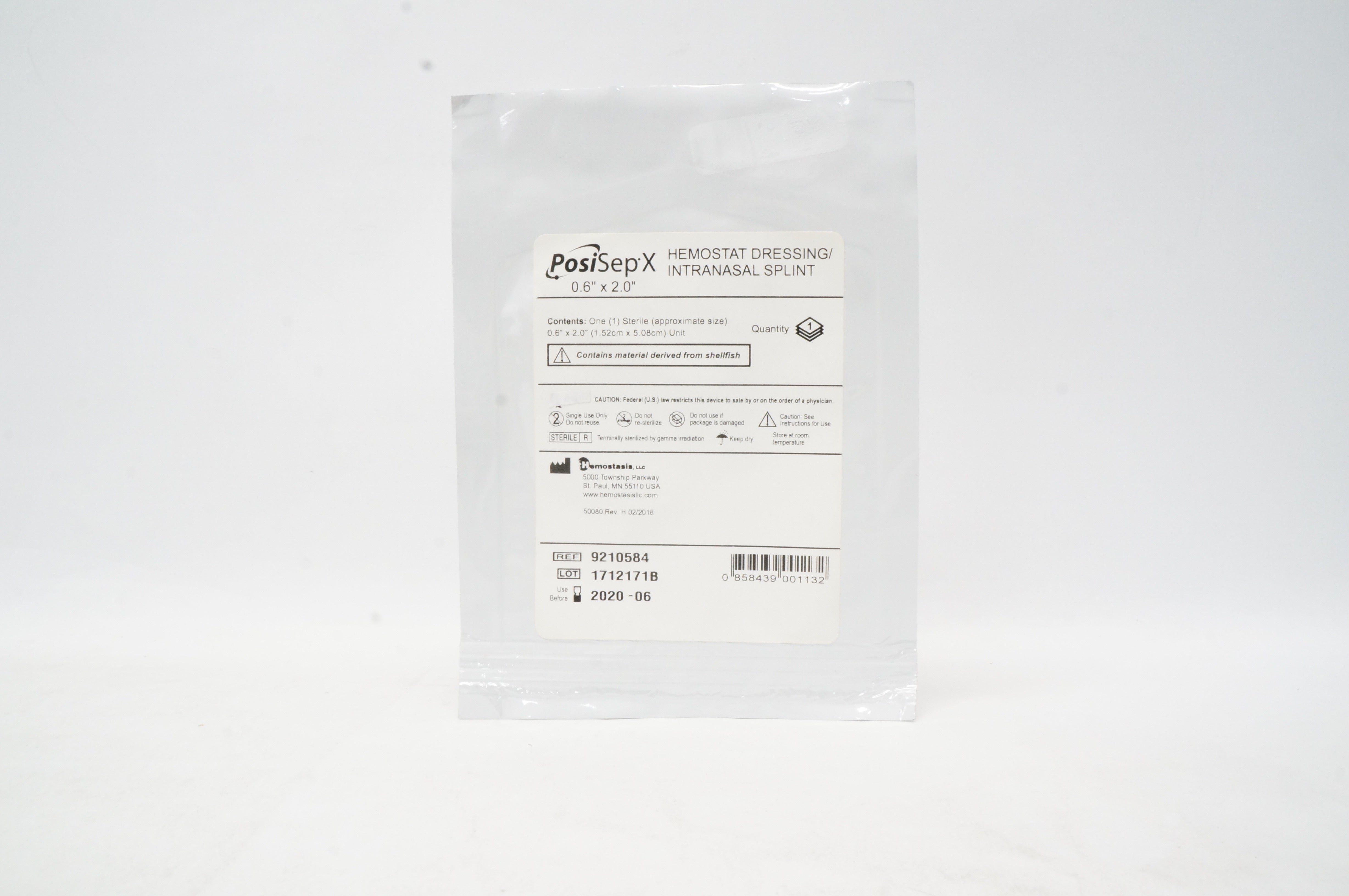 Hemostasis 9210584 PosiSep X Hemostat Dressing/Intranasal Splint 0.6x2.0inch (x)