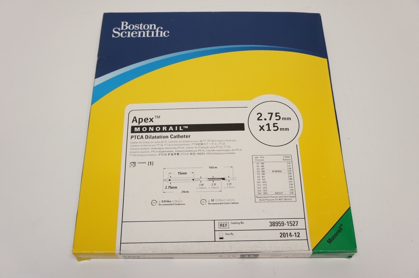 38959-1527 ~ Boston Scientific PTCA Dilatation Cath 2.75mm x 15mm (x)