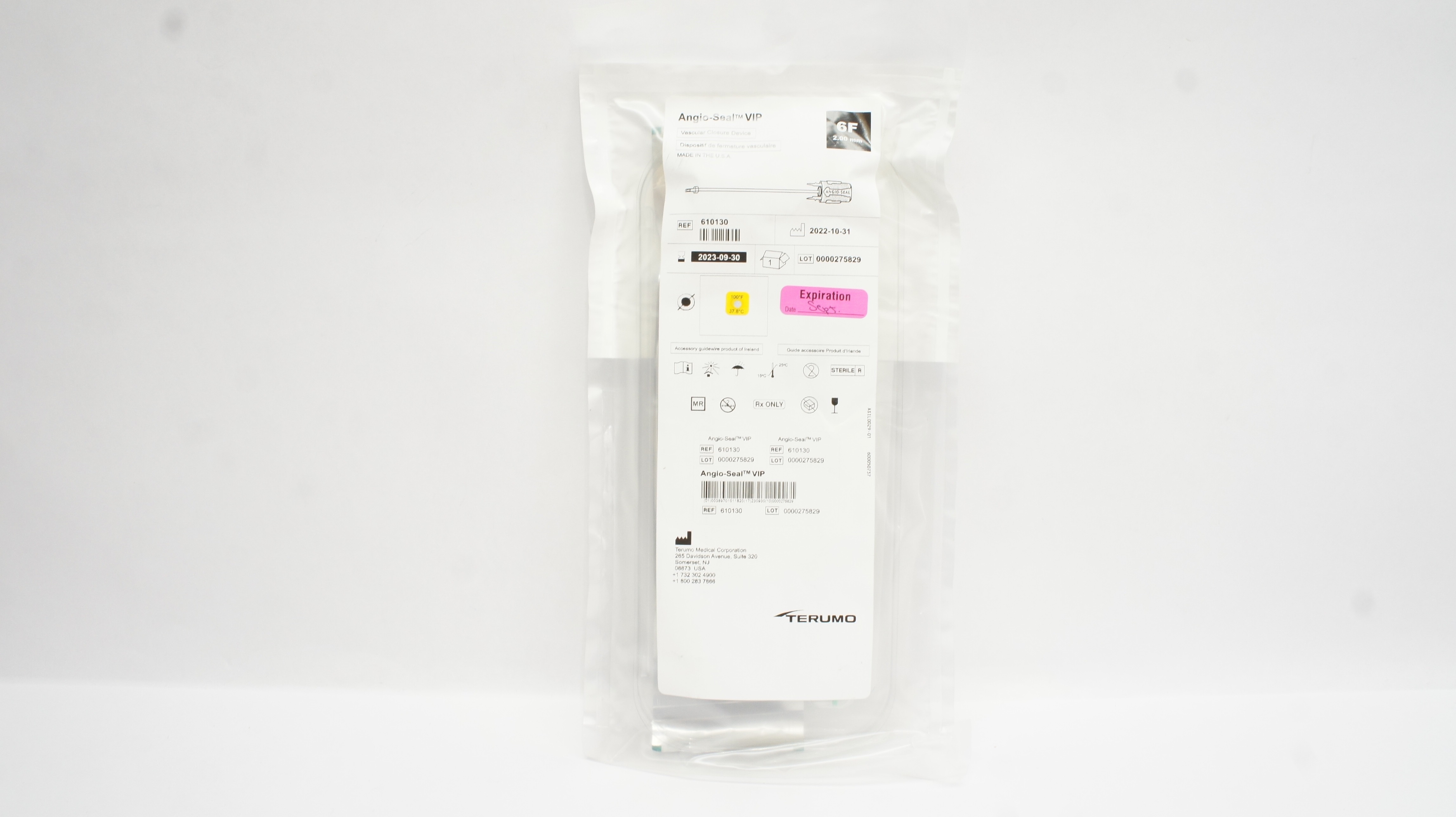 Terumo 610130 Angio-Seal VIP Vascular Closure Device 6F (x)